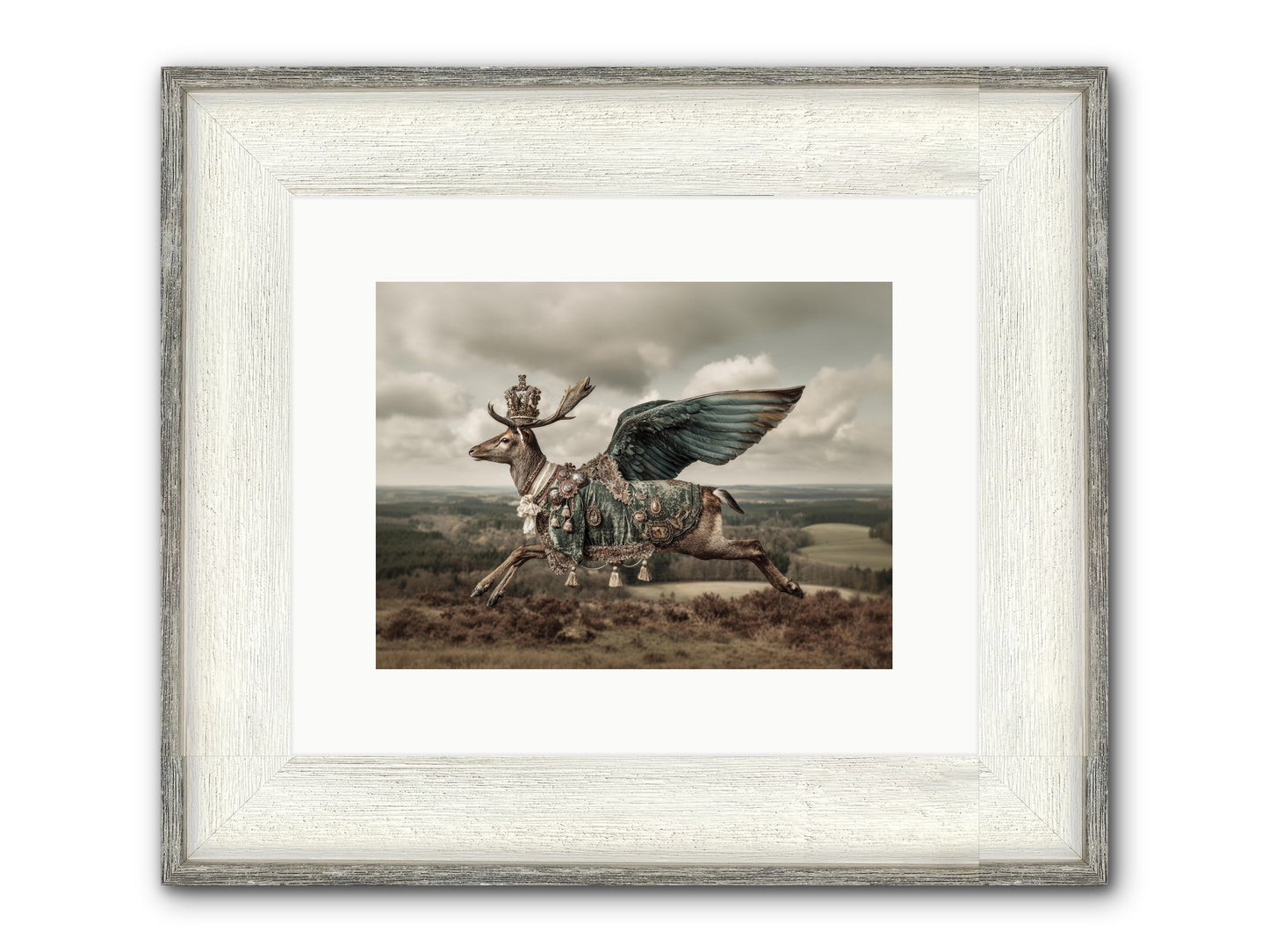 Hollow Field Framed Print - Driftwood White 12x9