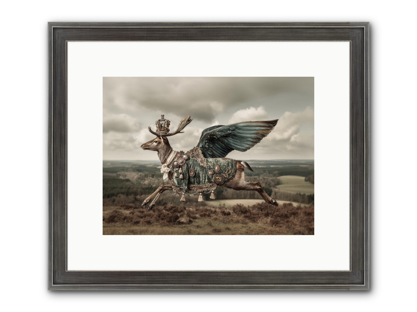 Hollow Field Framed Print - Slimwoods Black/Silver 12x9