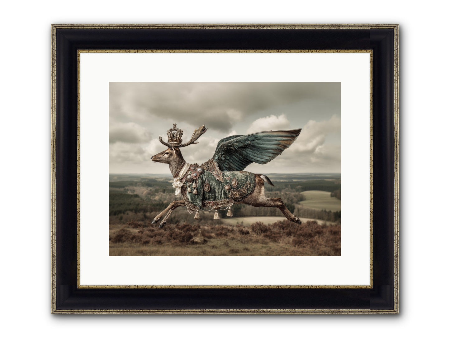 Hollow Field Framed Print - Black & Gold 16x12