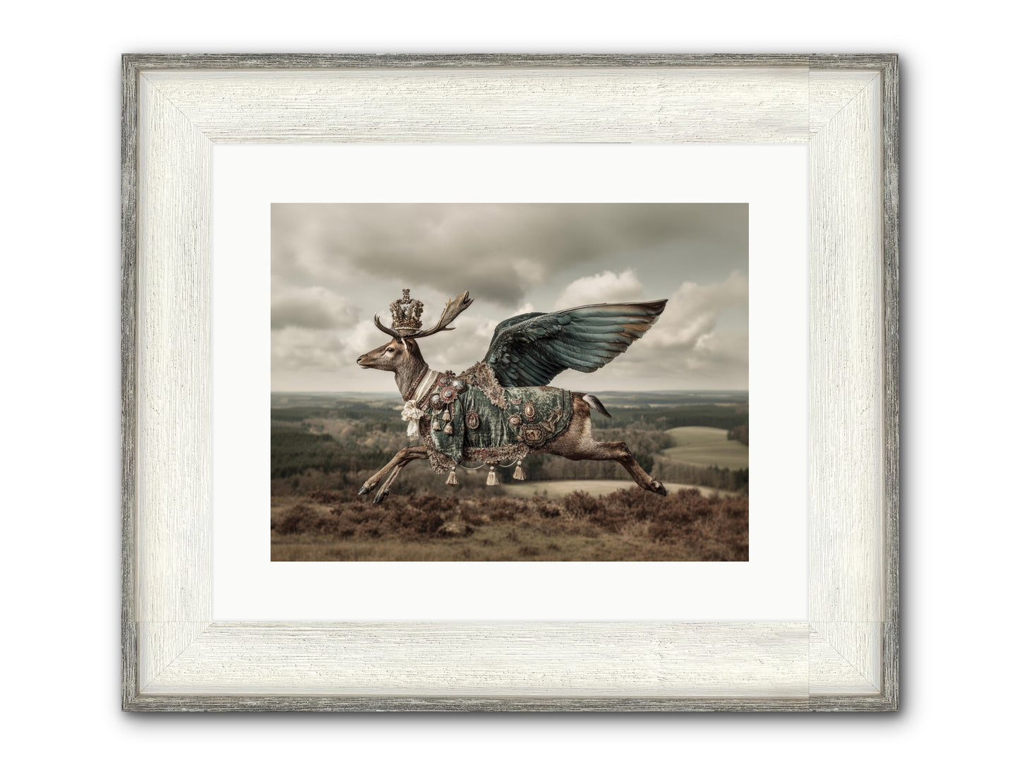 Hollow Field Framed Print - Driftwood White 16x12