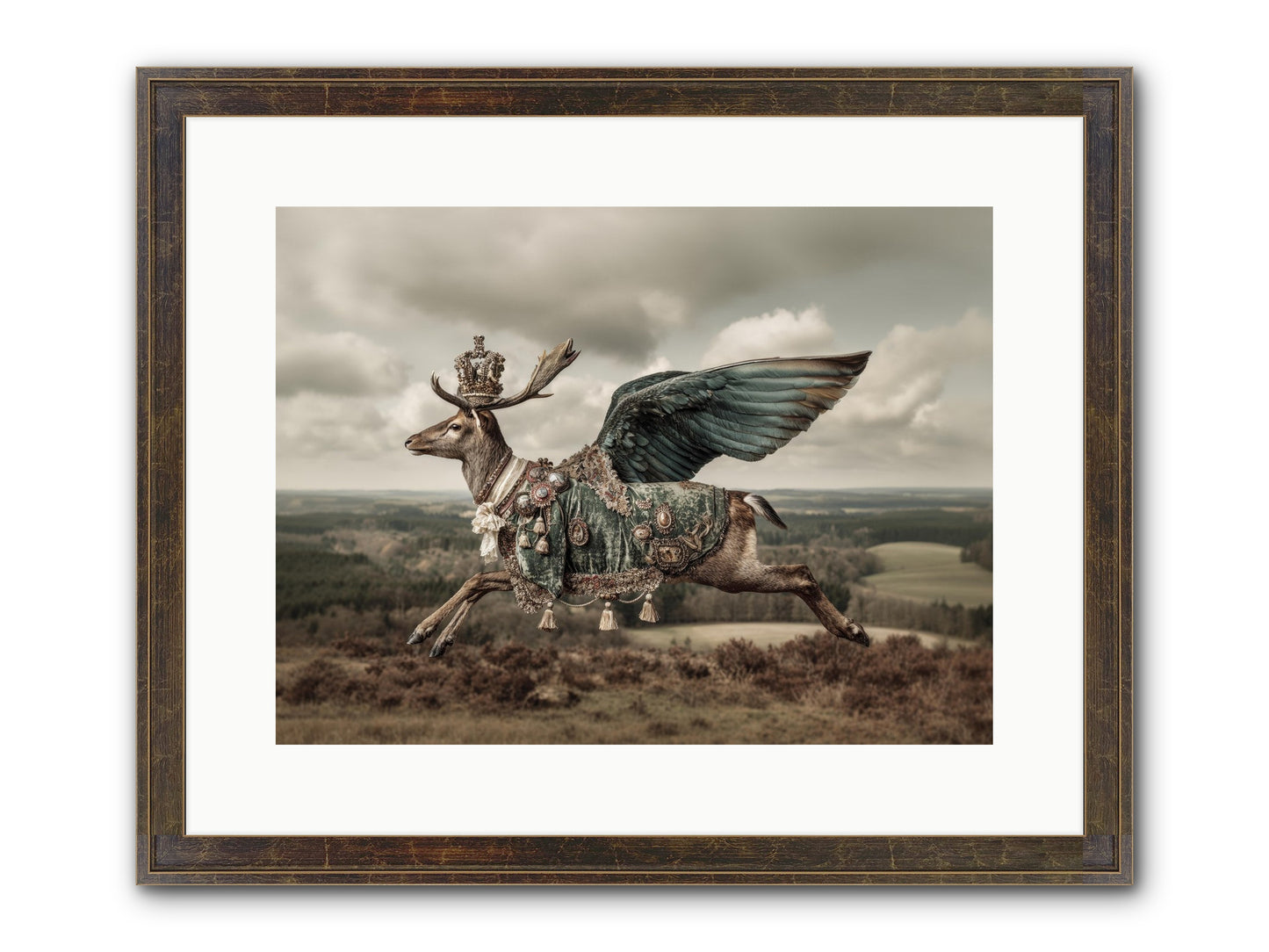 Hollow Field Framed Print - Slimwoods Black/Gold 16x12