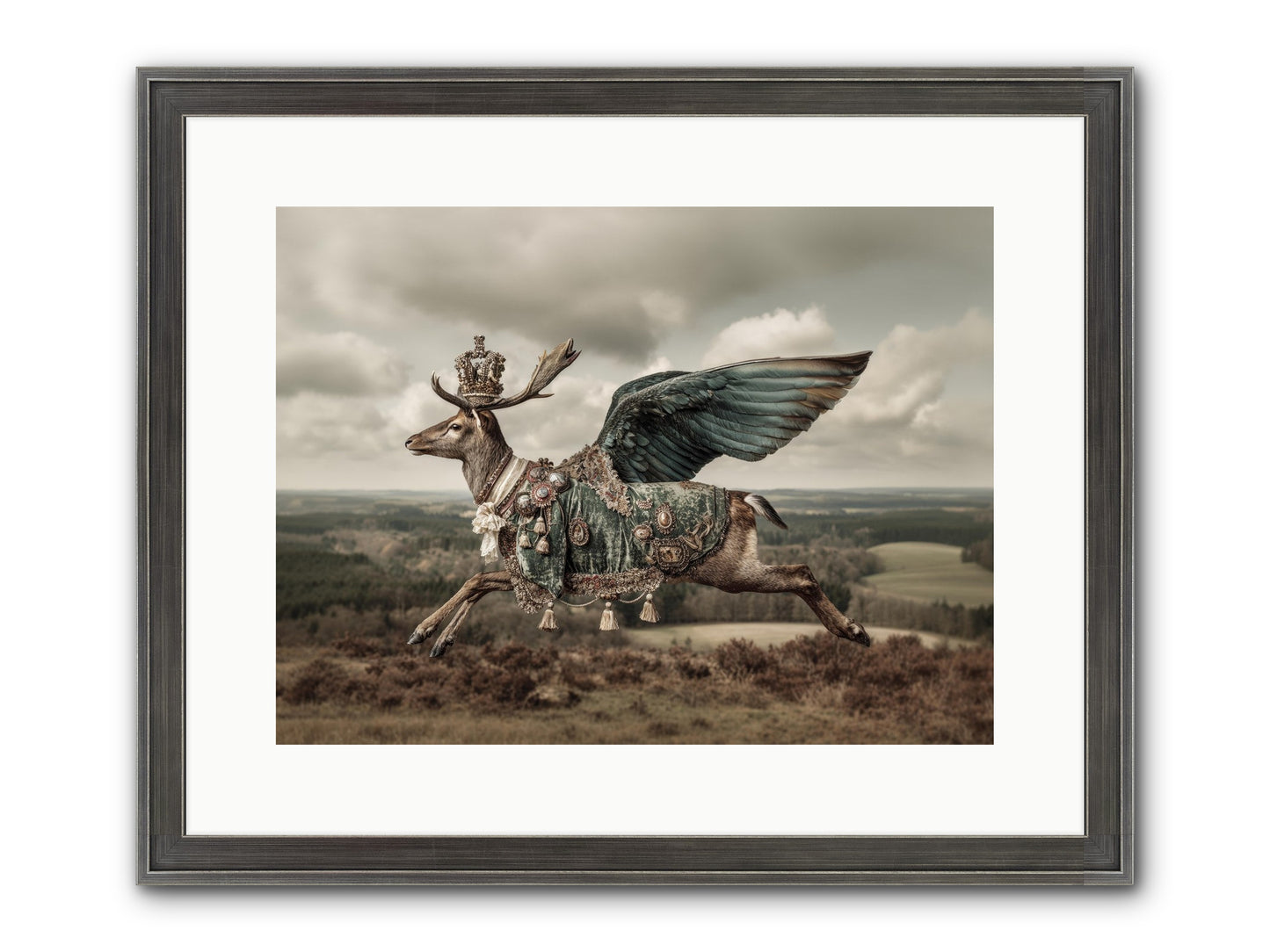 Hollow Field Framed Print - Slimwoods Black/Silver 16x12