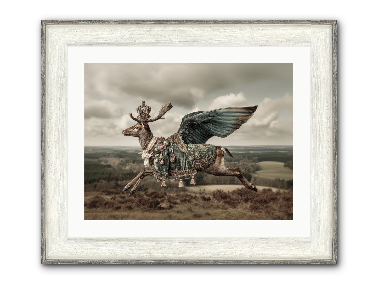 Hollow Field Framed Print - Driftwood White 24x18
