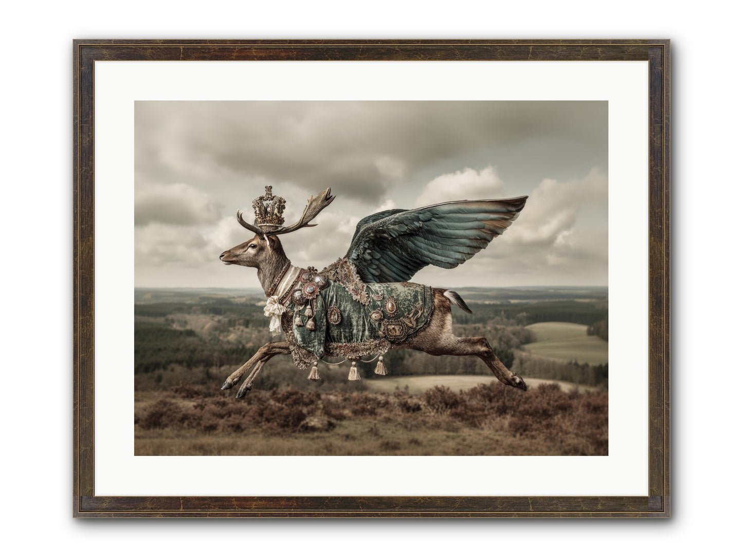 Hollow Field Framed Print - Slimwoods Black/Gold 24x18