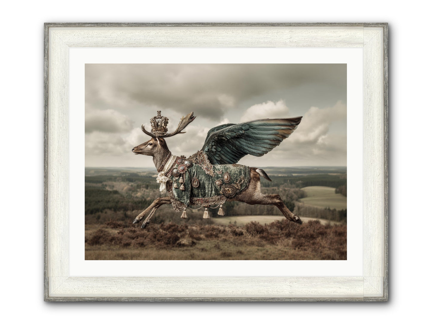 Hollow Field Framed Print - Driftwood White 32x24
