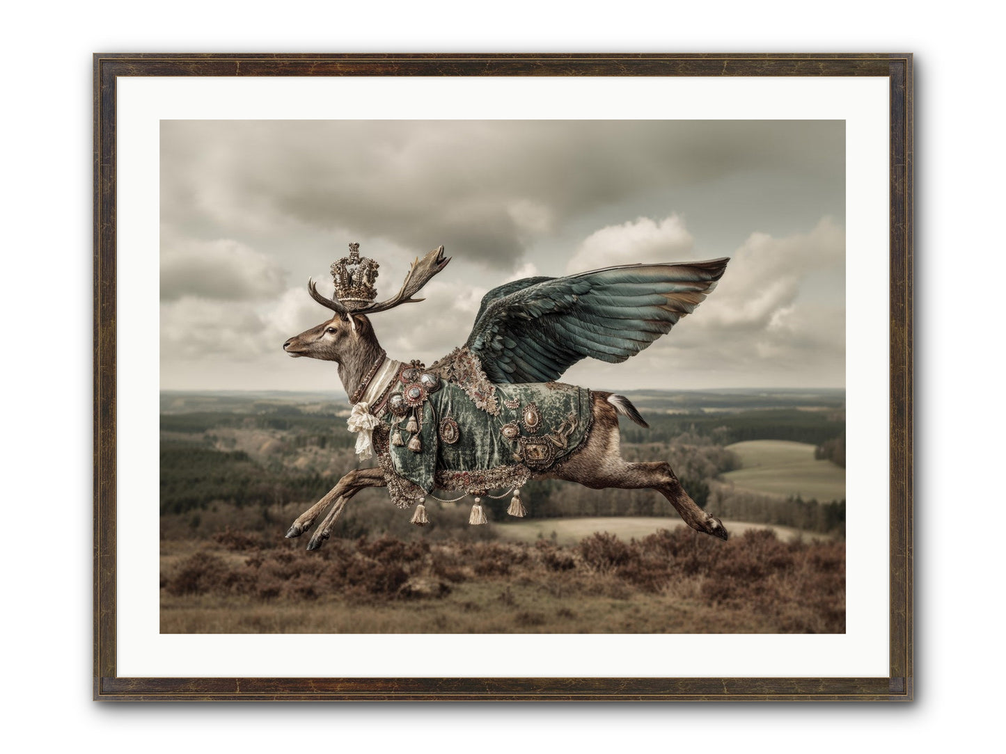 Hollow Field Framed Print - Slimwoods Black/Gold 32x24