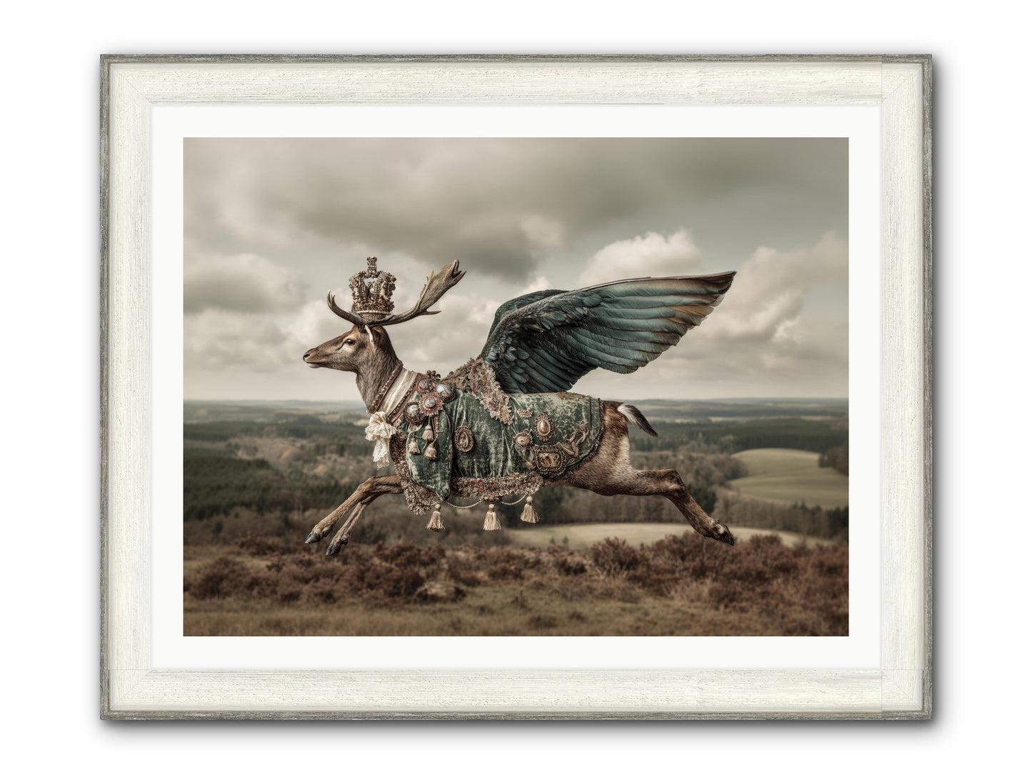 Hollow Field Framed Print - Driftwood White 40x30