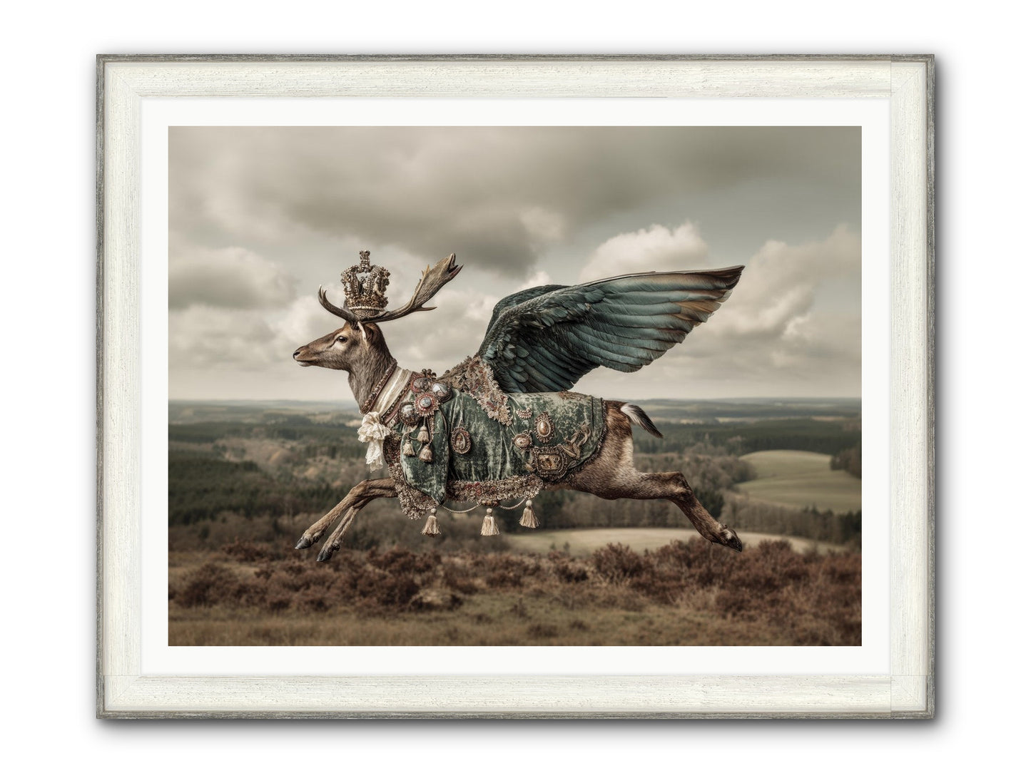 Hollow Field Framed Print - Driftwood White 48x36