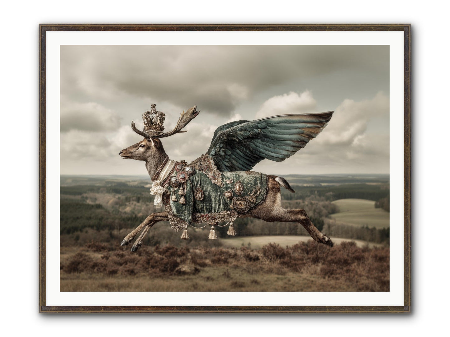 Hollow Field Framed Print - Slimwoods Black/Gold 48x36