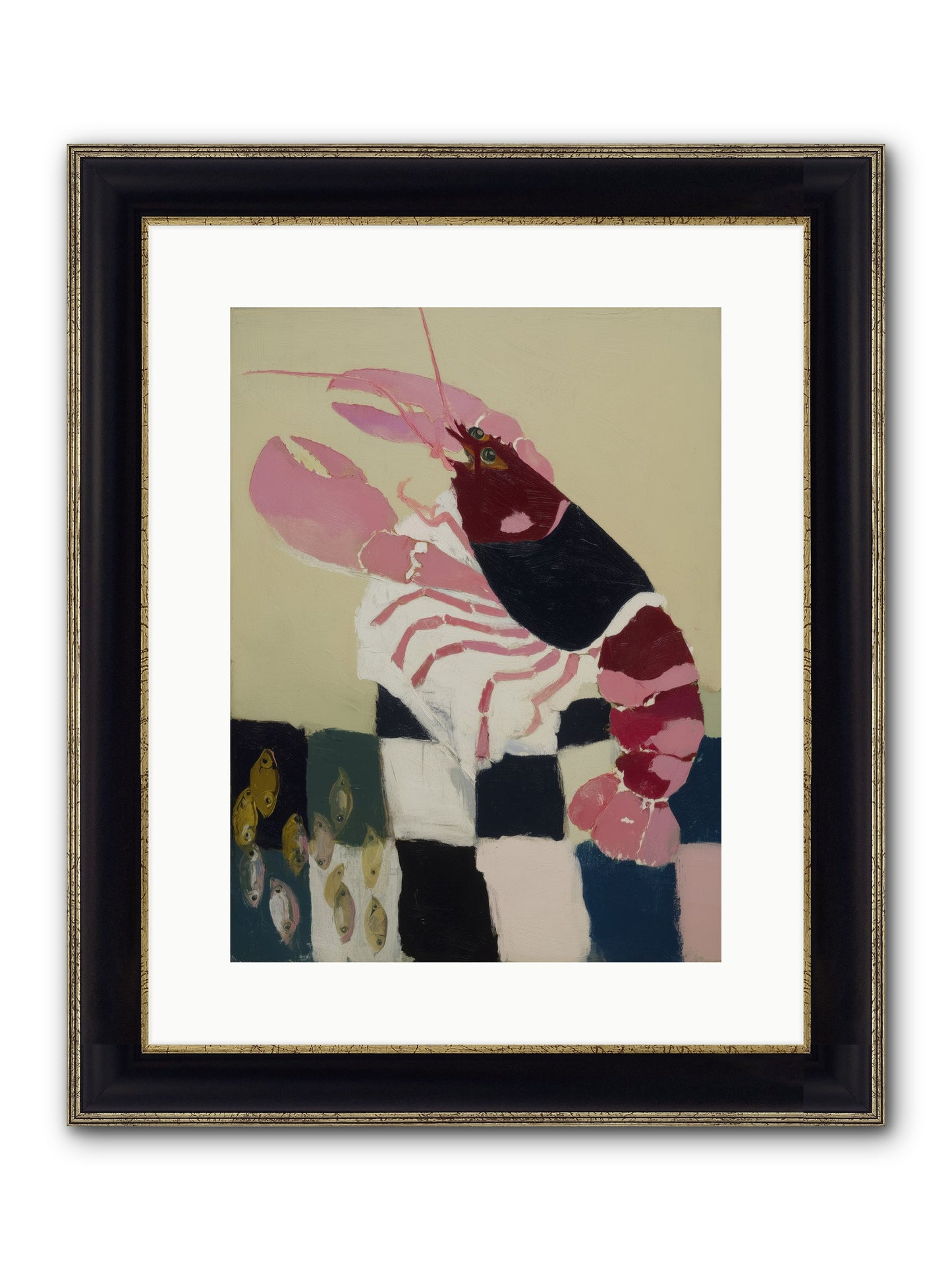 Hollow Seafoam Framed Print - Black & Gold 12x16