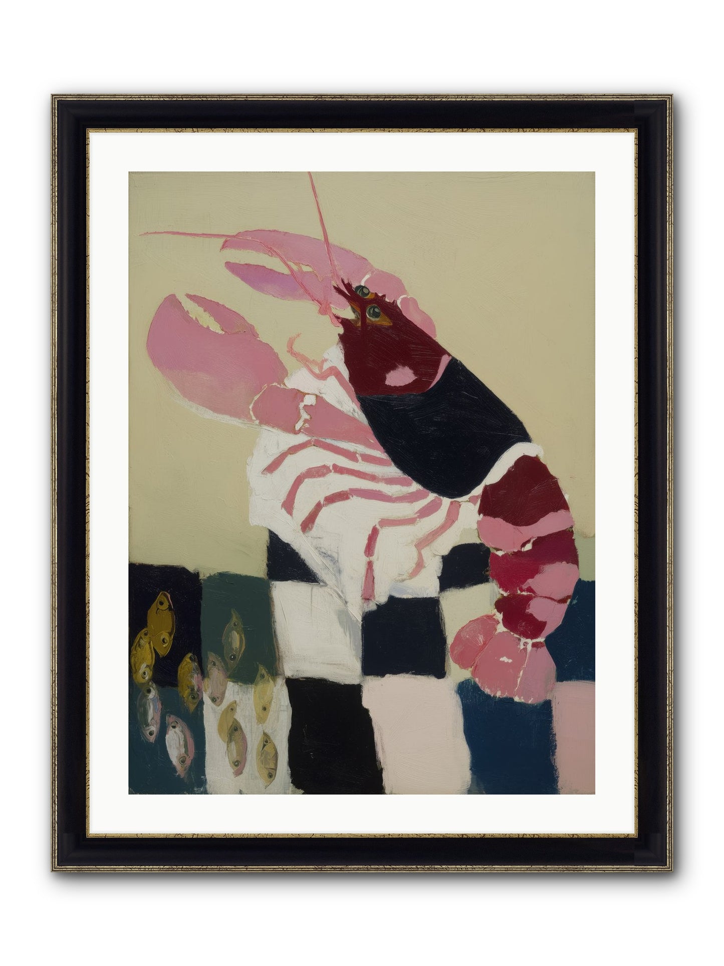 Hollow Seafoam Framed Print - Black & Gold 24x32