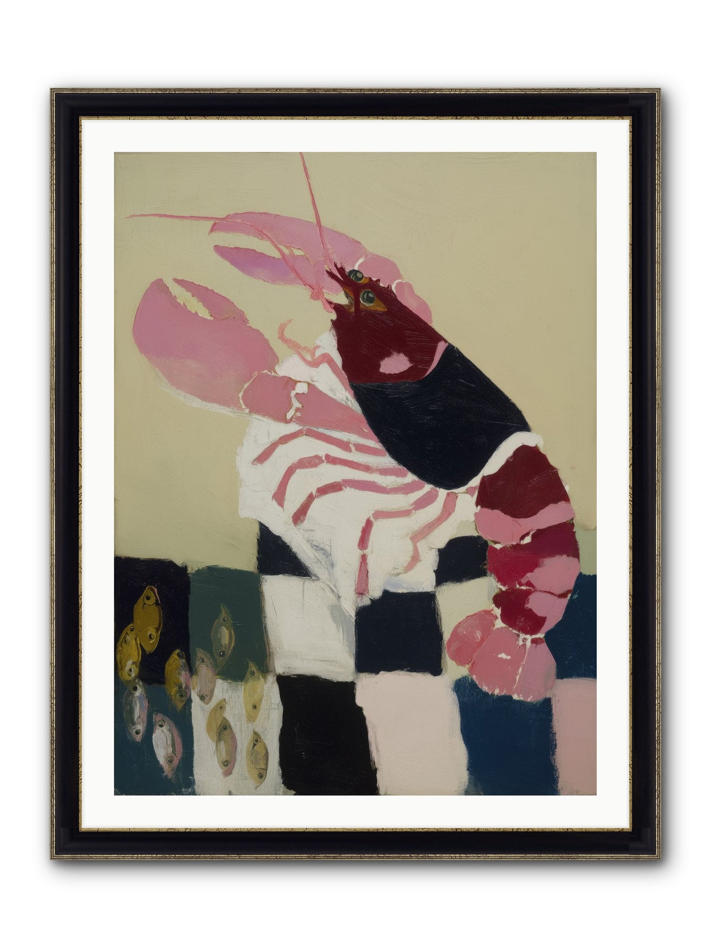 Hollow Seafoam Framed Print - Black & Gold 30x40