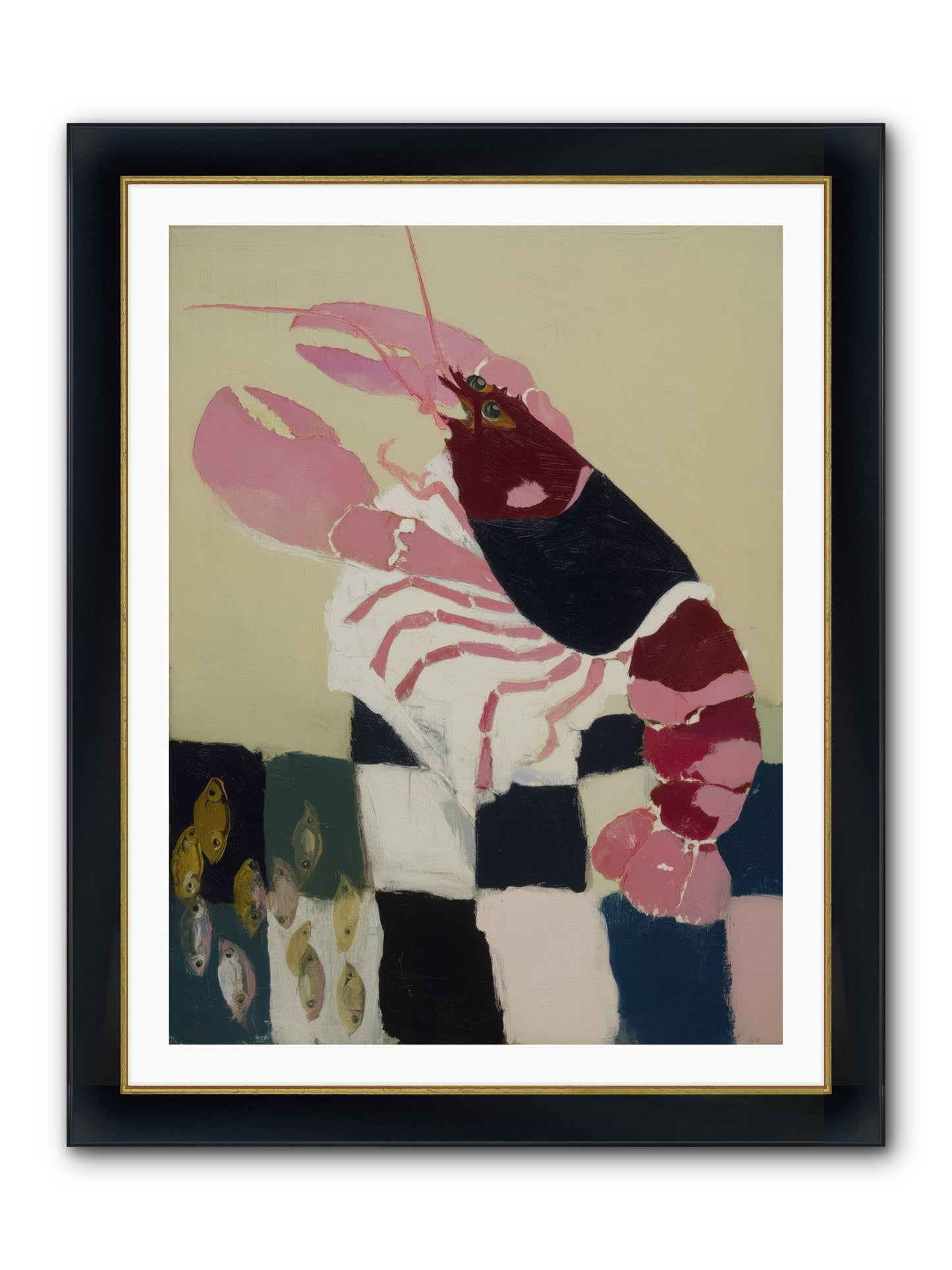 Hollow Seafoam Framed Print - Wide Black w/Gold 30x40