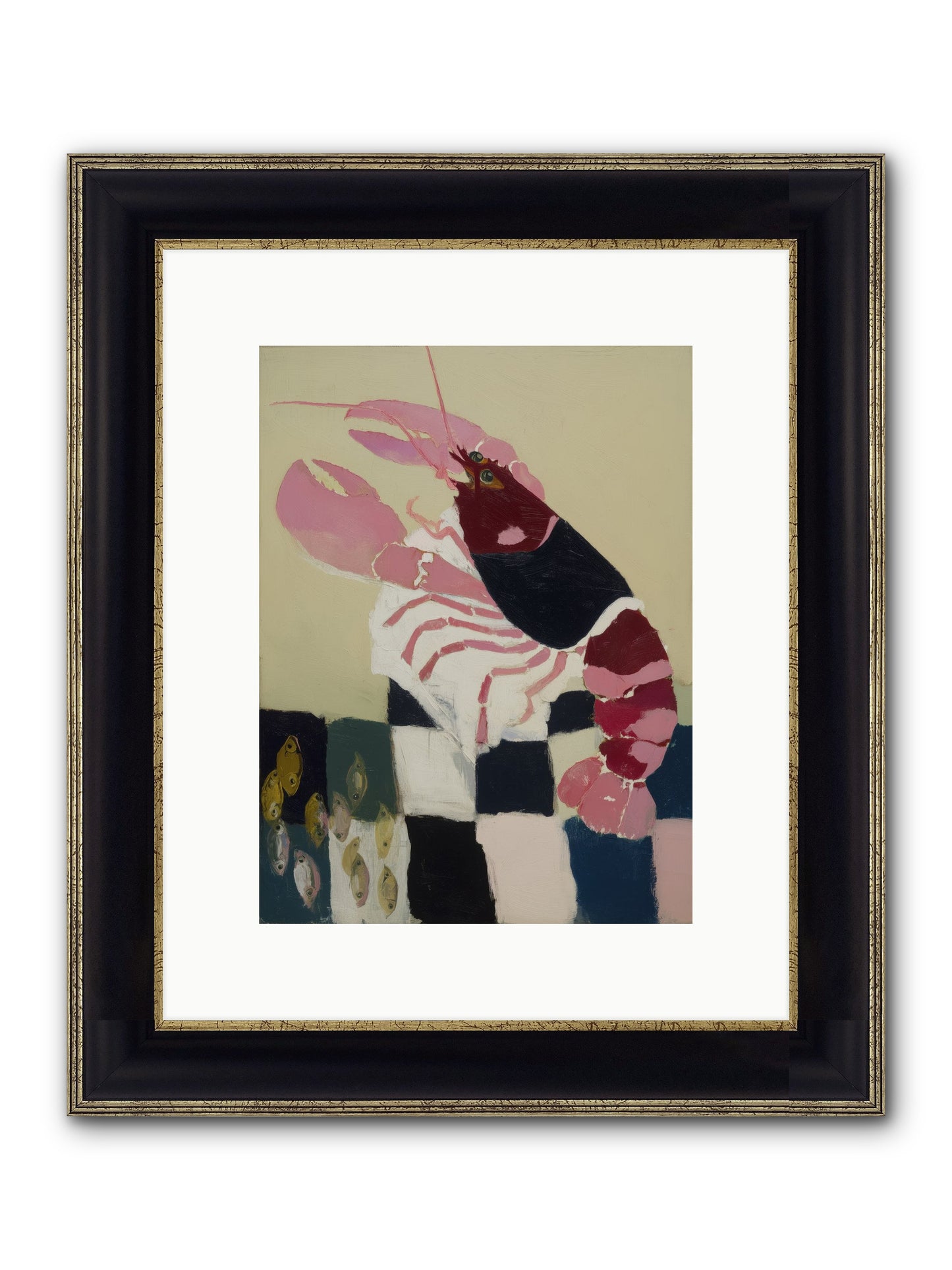 Hollow Seafoam Framed Print - Black & Gold 9x12