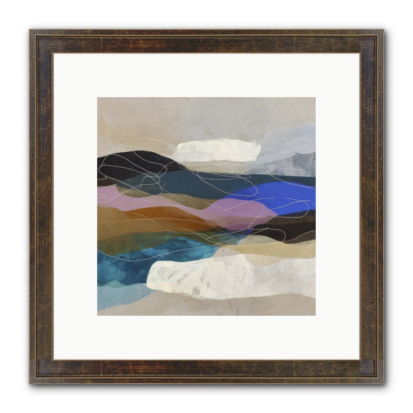 Hollow Tide Framed Print - Slimwoods Black/Gold 10x10