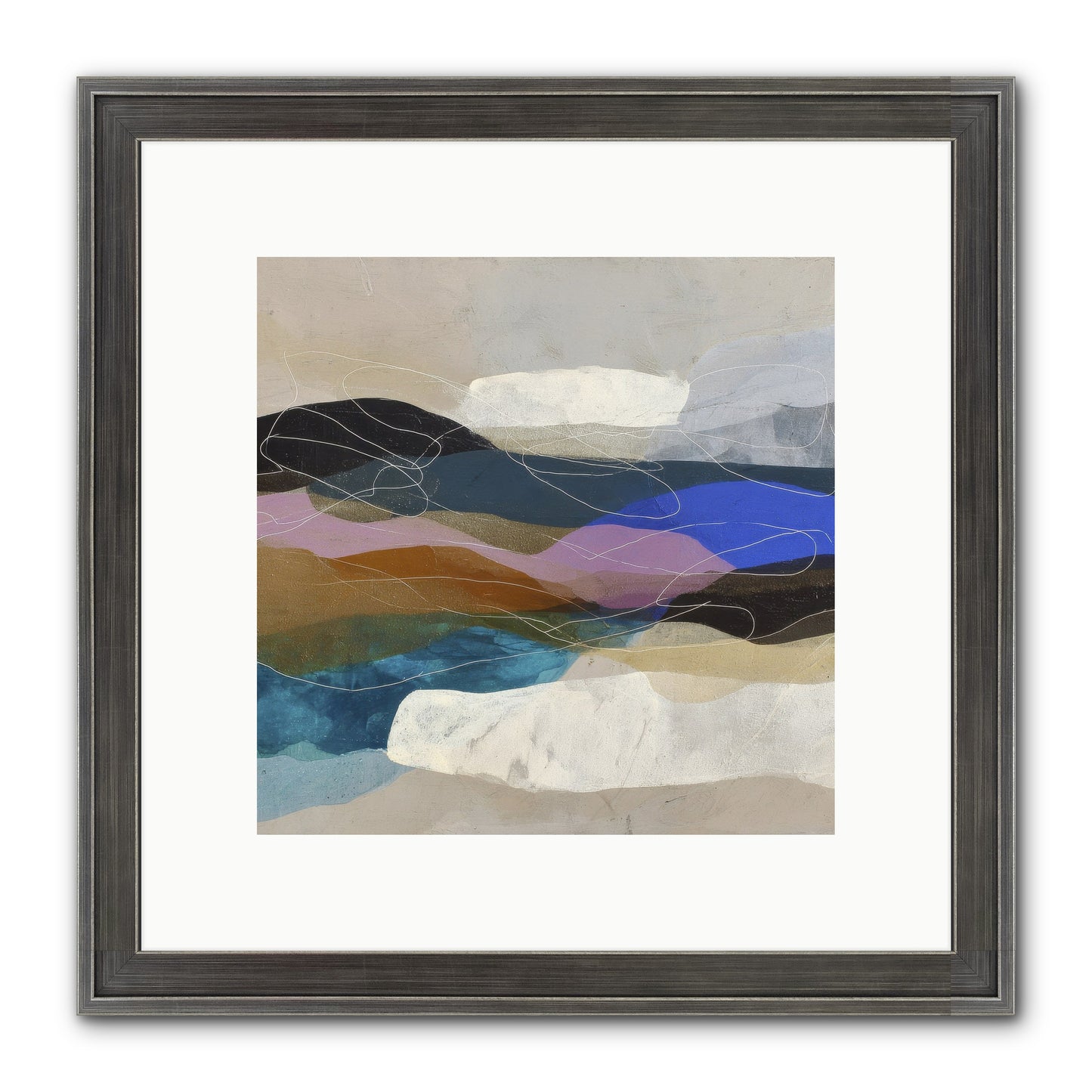 Hollow Tide Framed Print - Slimwoods Black/Silver 10x10