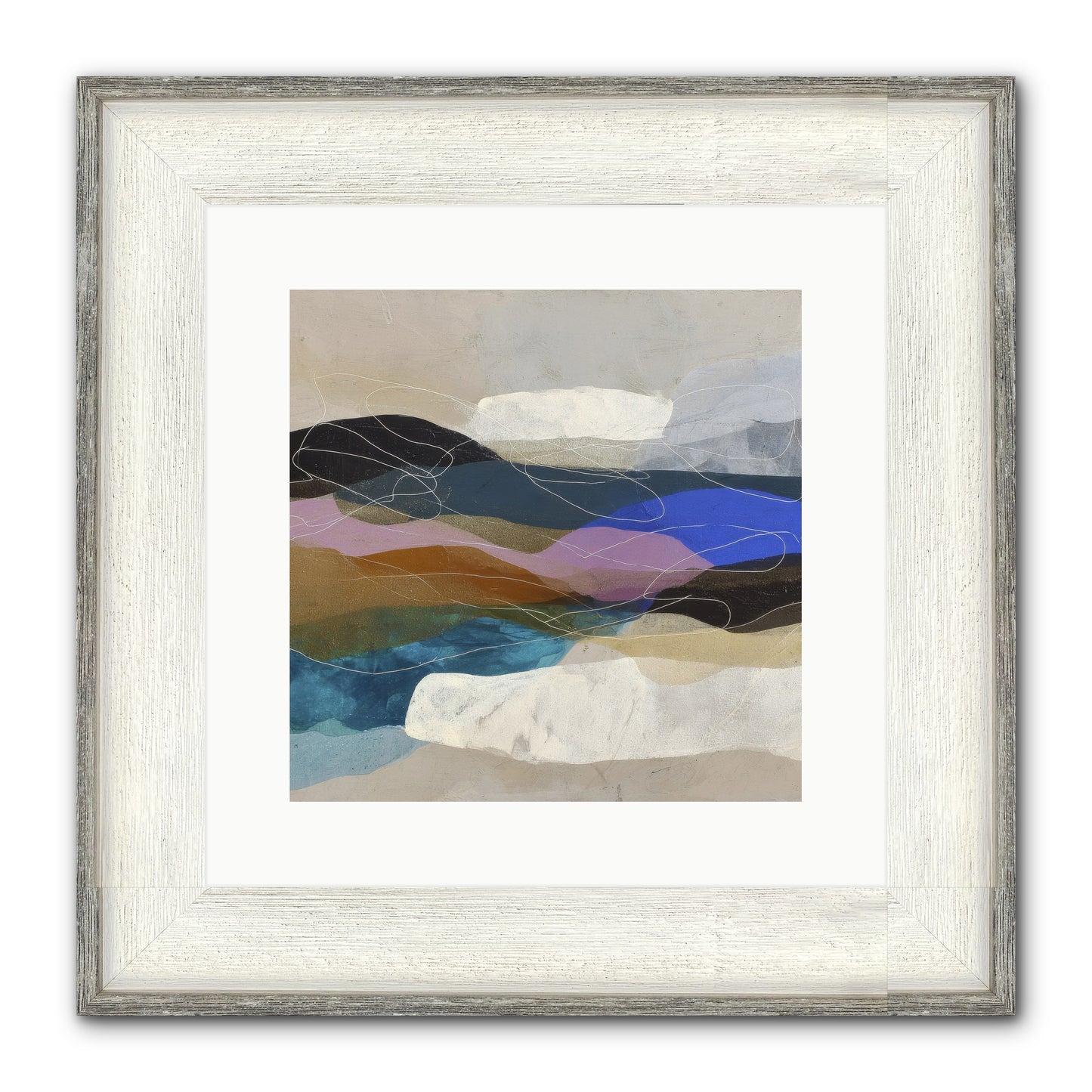 Hollow Tide Framed Print - Driftwood White 12x12