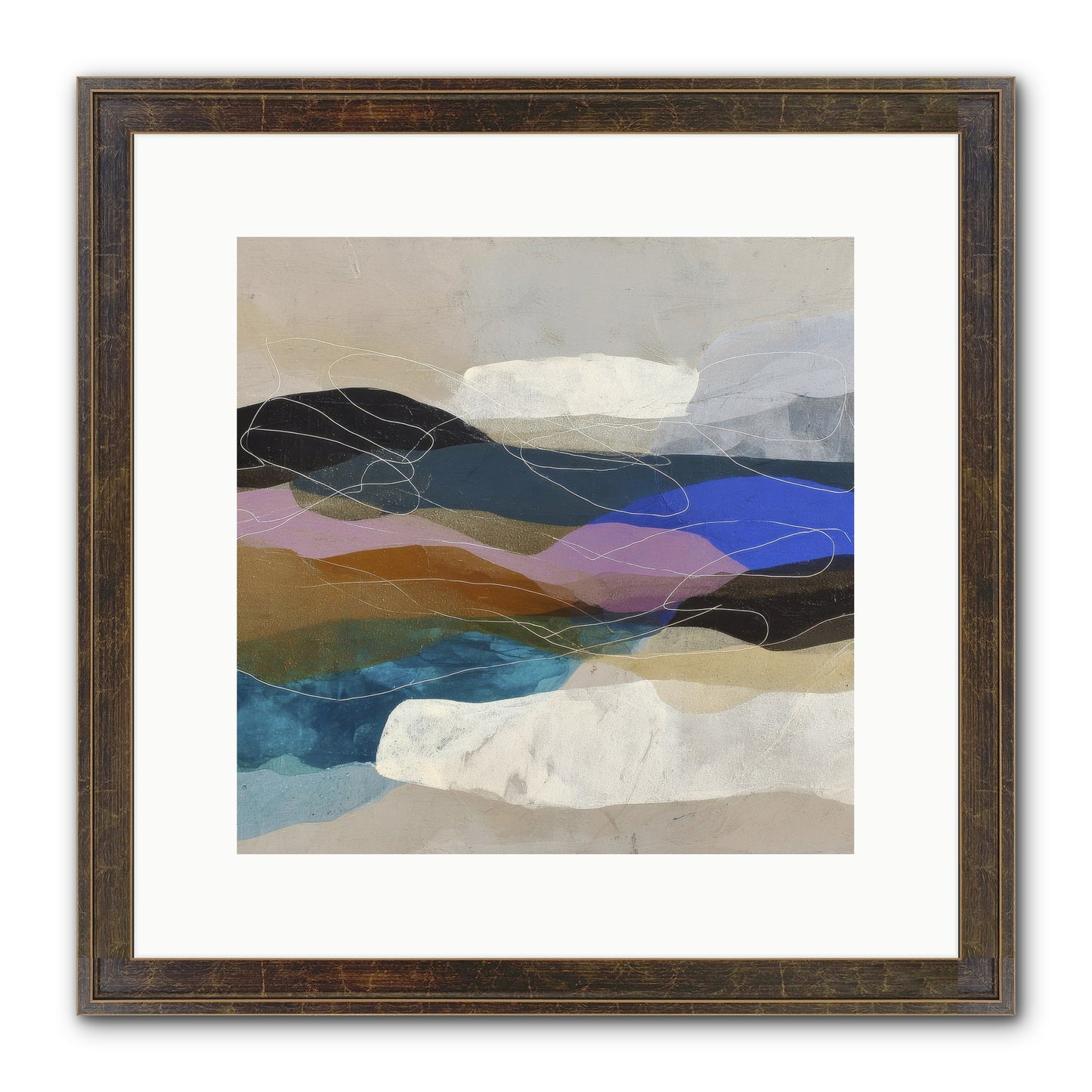 Hollow Tide Framed Print - Slimwoods Black/Gold 12x12