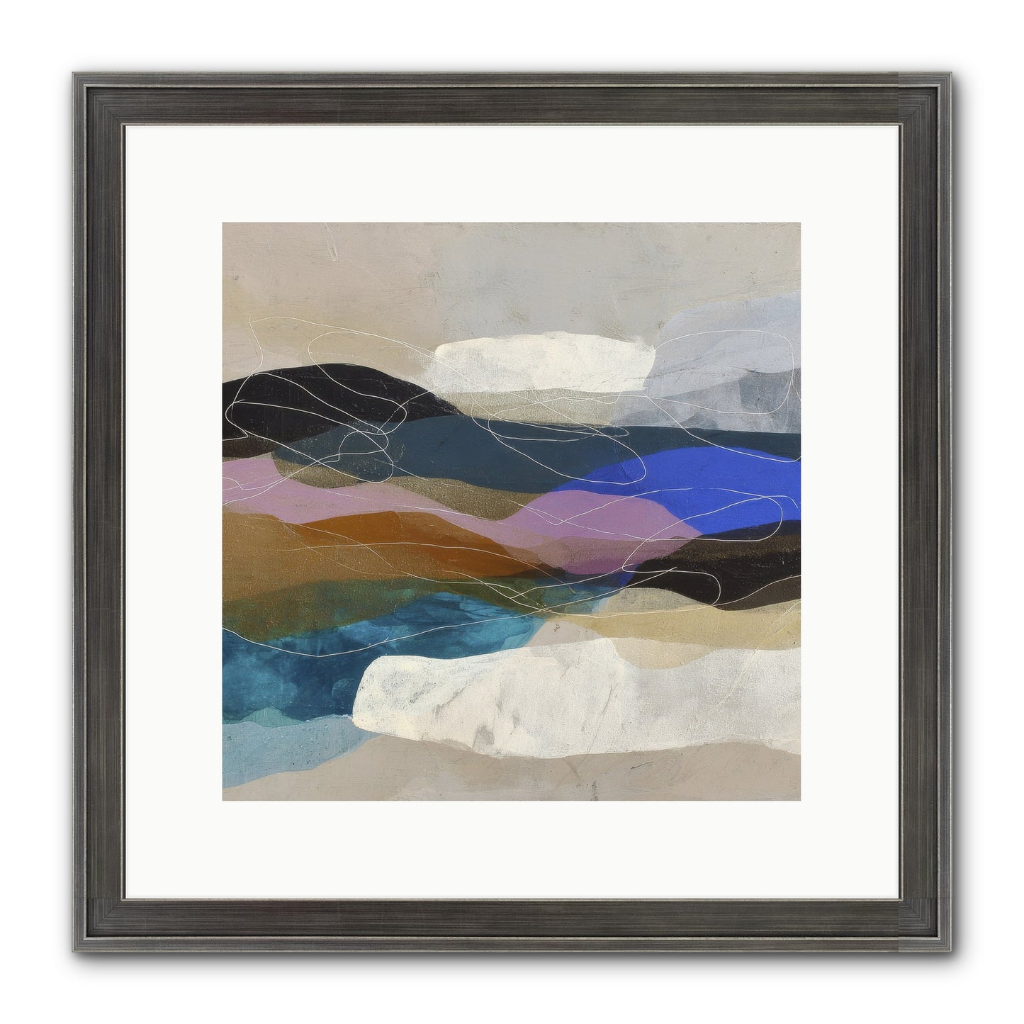 Hollow Tide Framed Print - Slimwoods Black/Silver 12x12