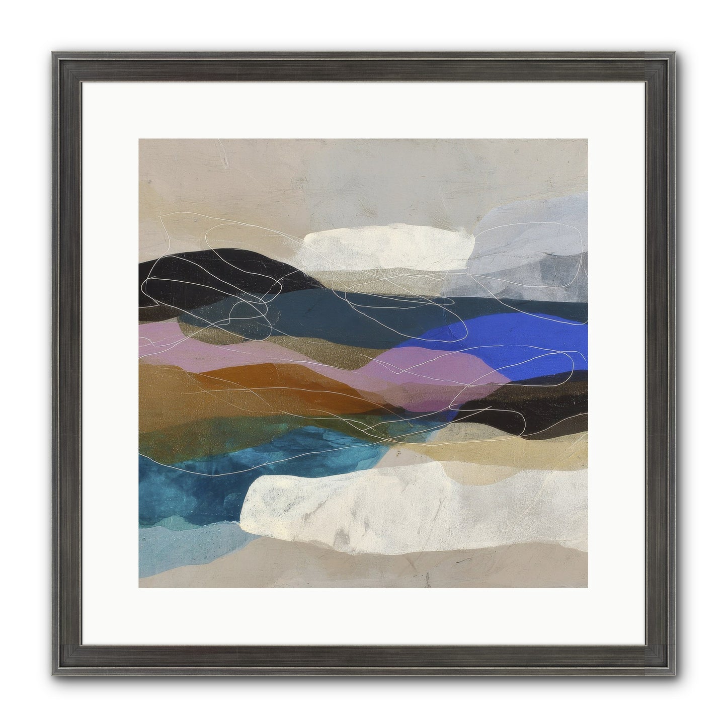 Hollow Tide Framed Print - Slimwoods Black/Silver 16x16