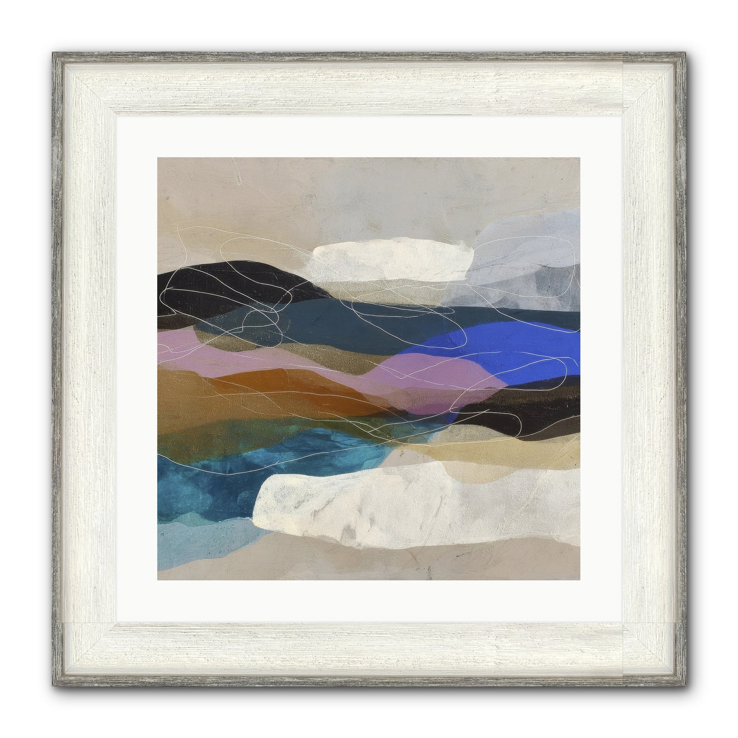 Hollow Tide Framed Print - Driftwood White 20x20