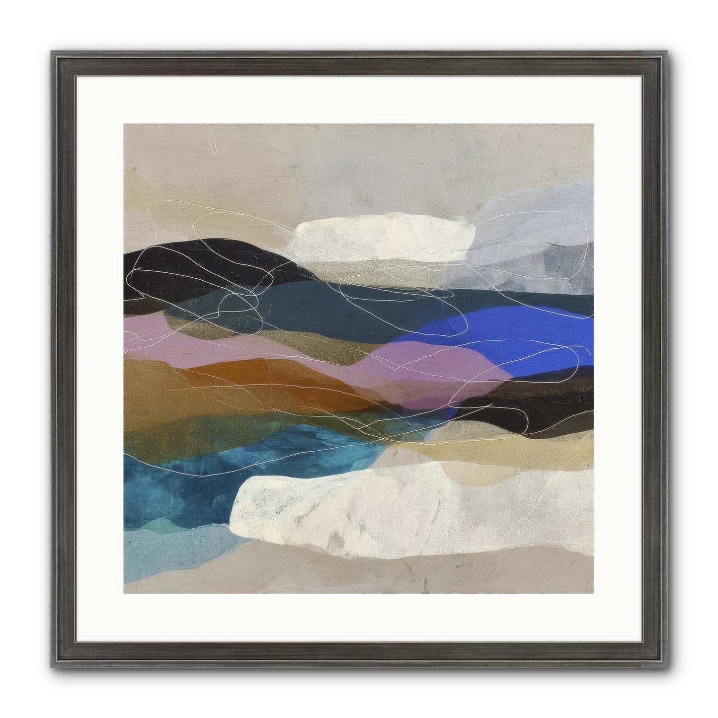 Hollow Tide Framed Print - Slimwoods Black/Silver 20x20