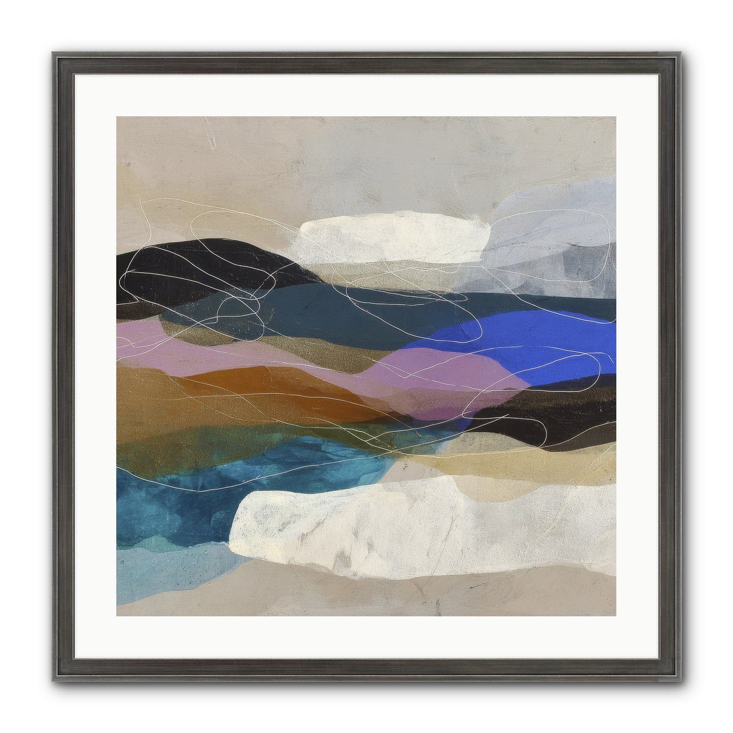 Hollow Tide Framed Print - Slimwoods Black/Silver 24x24