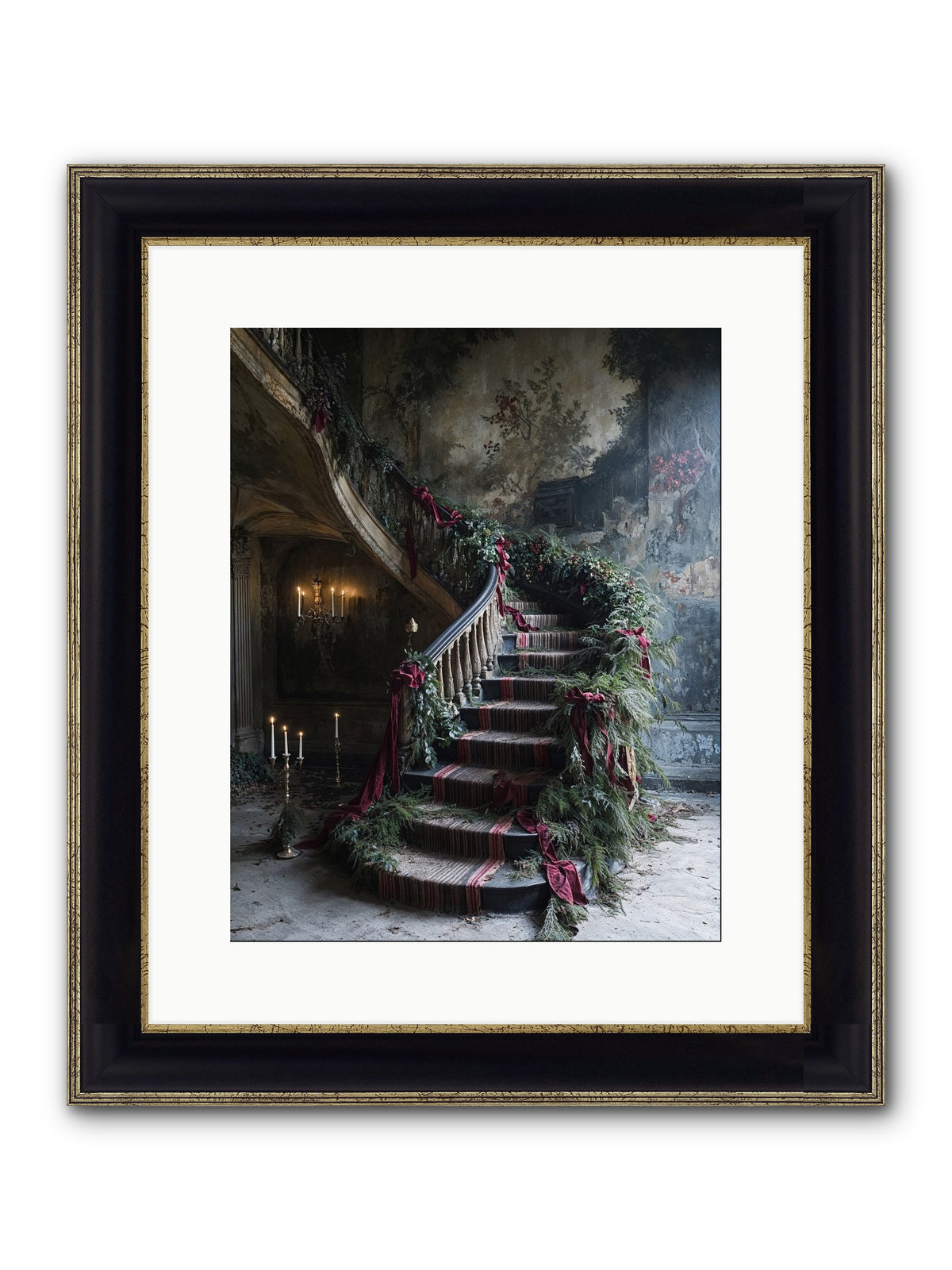Hollybank Hall's Welcome Framed Print - Black & Gold 12x15