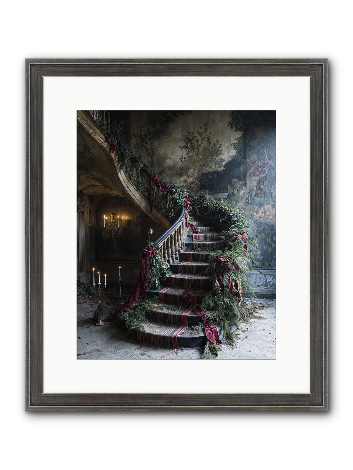 Hollybank Hall's Welcome Framed Print - Slimwoods Black/Silver 12x15