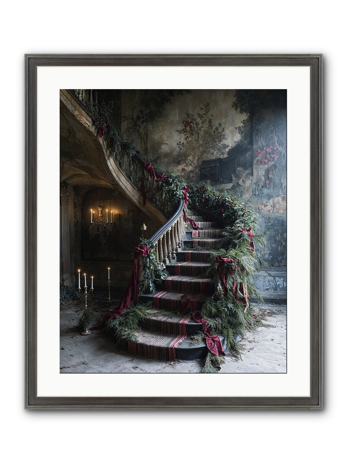 Hollybank Hall's Welcome Framed Print - Slimwoods Black/Silver 20x25
