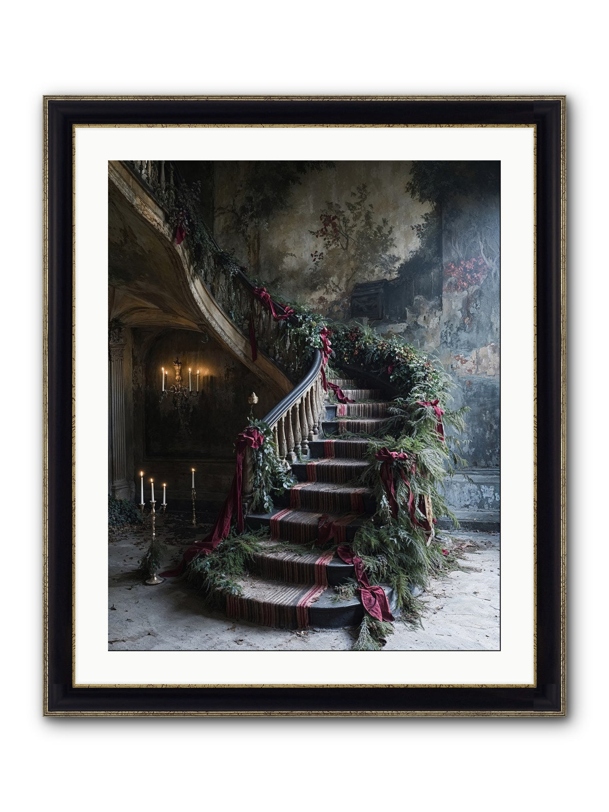 Hollybank Hall's Welcome Framed Print - Black & Gold 24x30