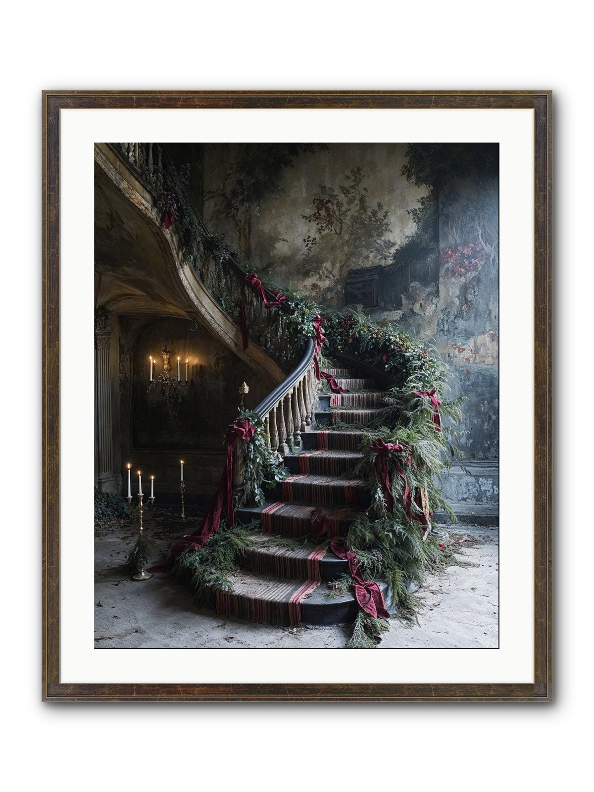 Hollybank Hall's Welcome Framed Print - Slimwoods Black/Gold 24x30