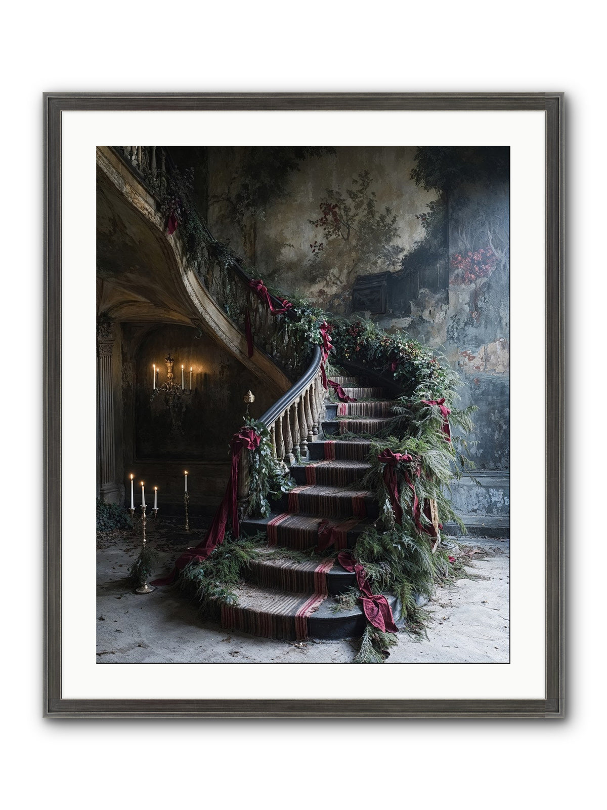 Hollybank Hall's Welcome Framed Print - Slimwoods Black/Silver 24x30