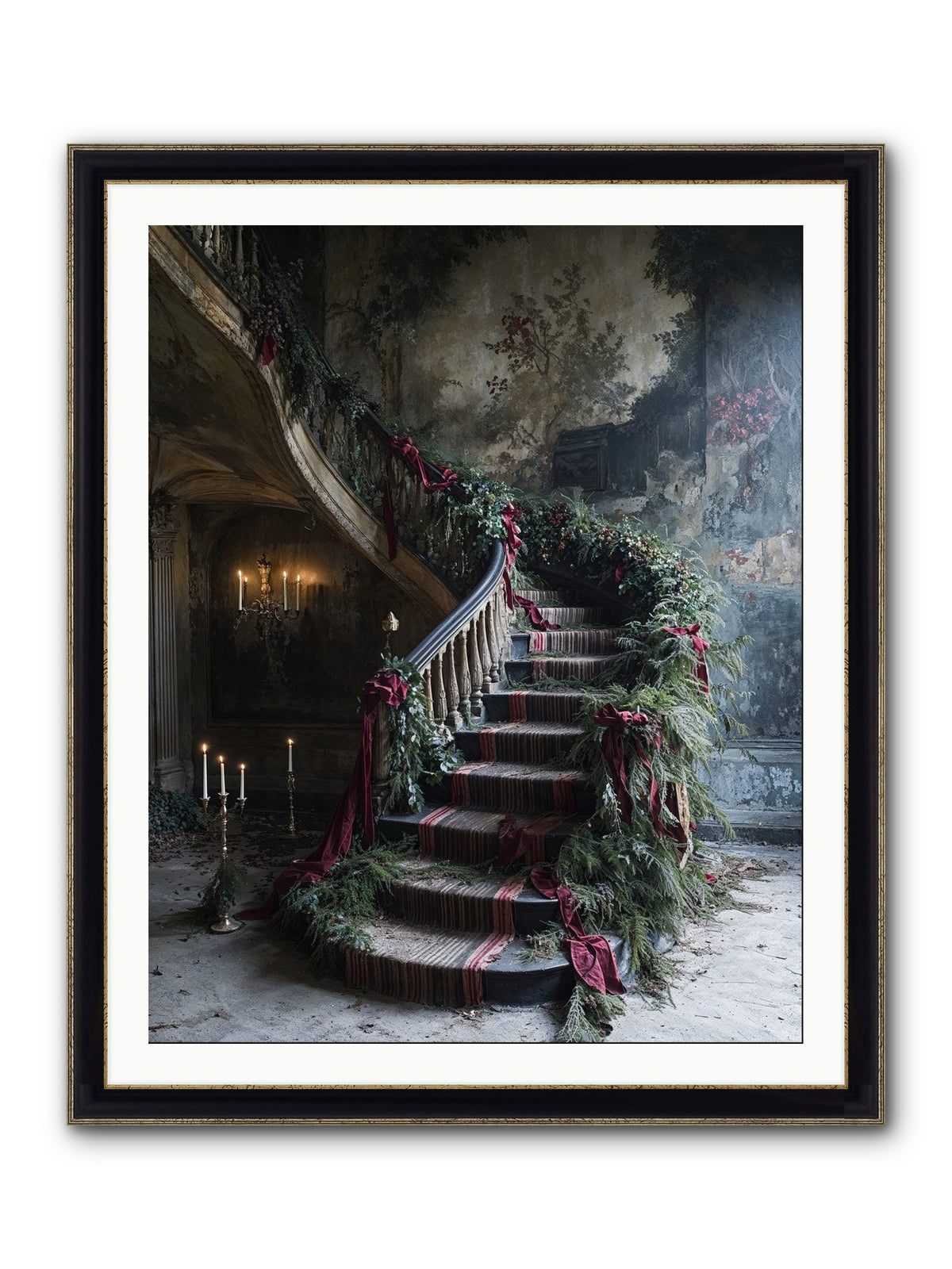 Hollybank Hall's Welcome Framed Print - Black & Gold 32x40