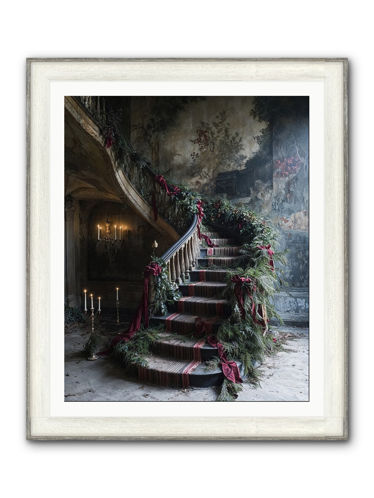 Hollybank Hall's Welcome Framed Print - Driftwood White 32x40
