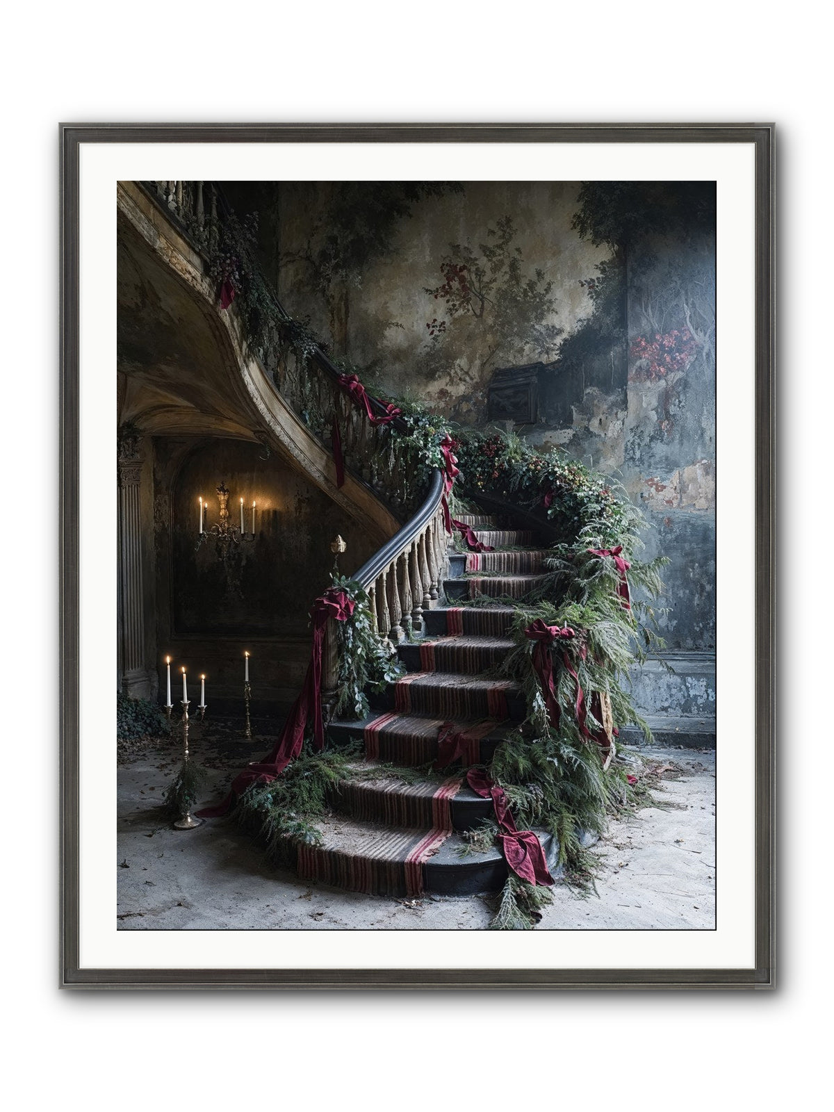 Hollybank Hall's Welcome Framed Print - Slimwoods Black/Silver 32x40