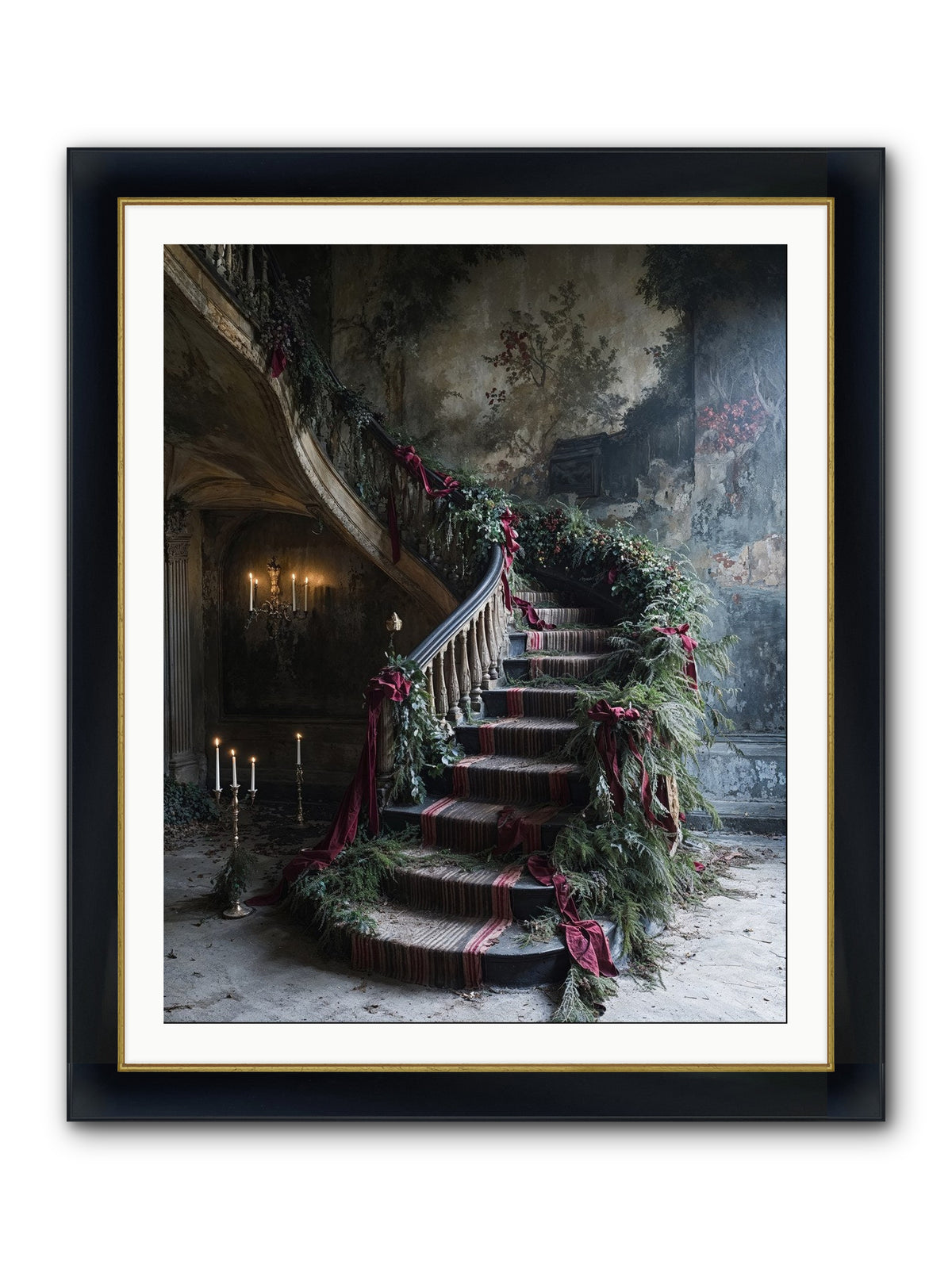 Hollybank Hall's Welcome Framed Print - Wide Black w/Gold 32x40