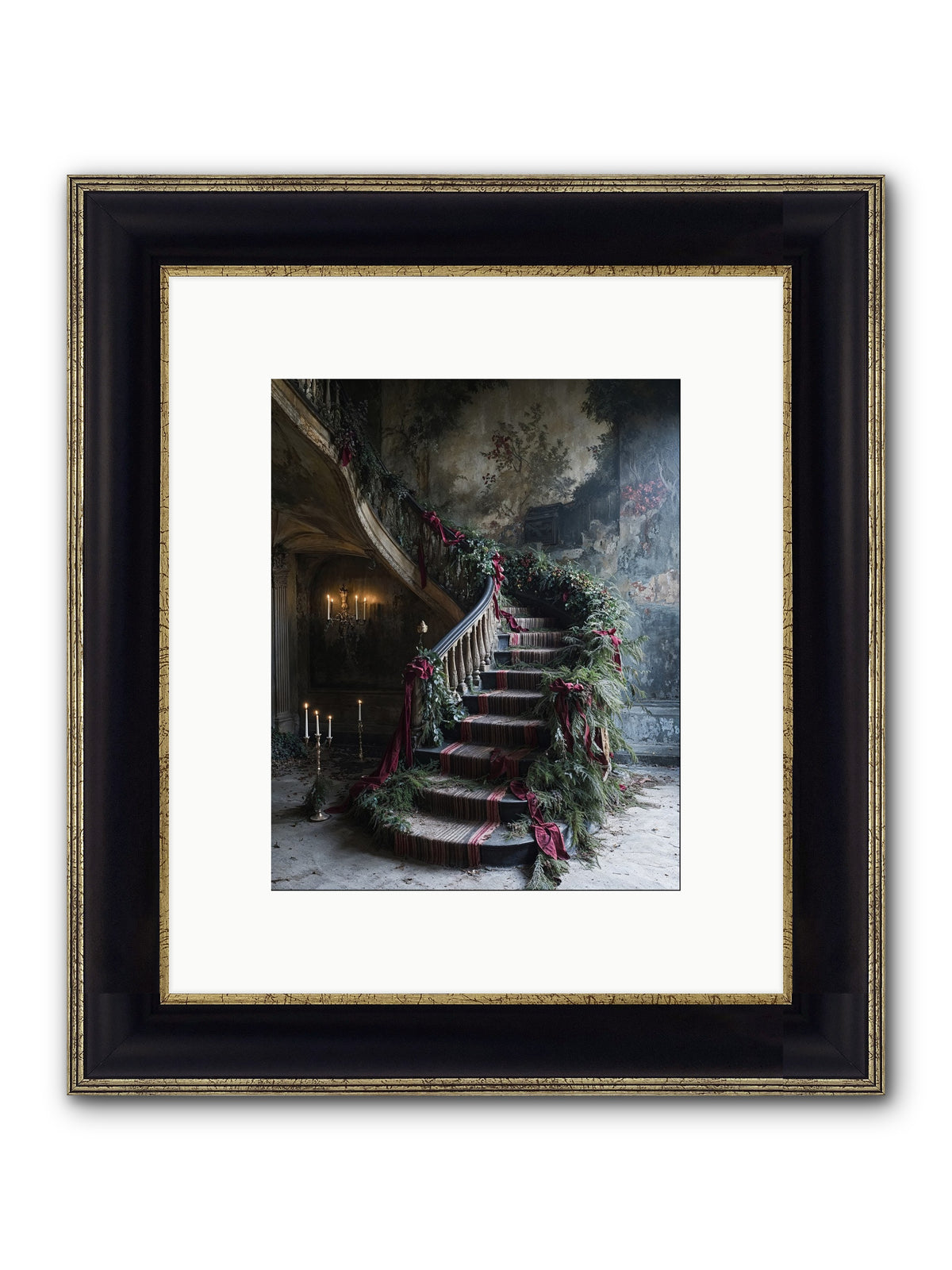 Hollybank Hall's Welcome Framed Print - Black & Gold 8x10