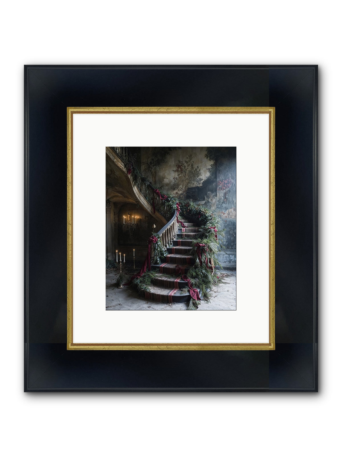 Hollybank Hall's Welcome Framed Print - Wide Black w/Gold 8x10
