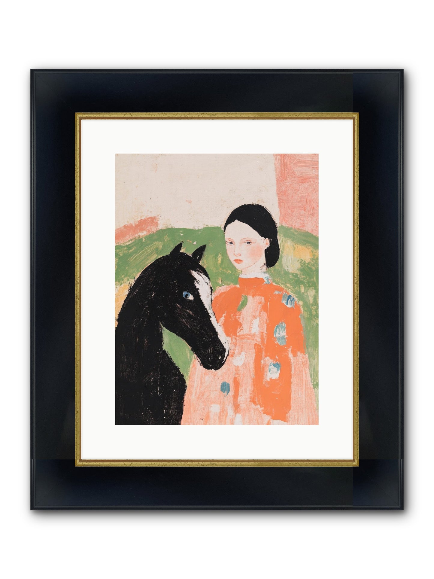 Homestead Heartstrings Framed Print - Wide Black w/Gold 12x16