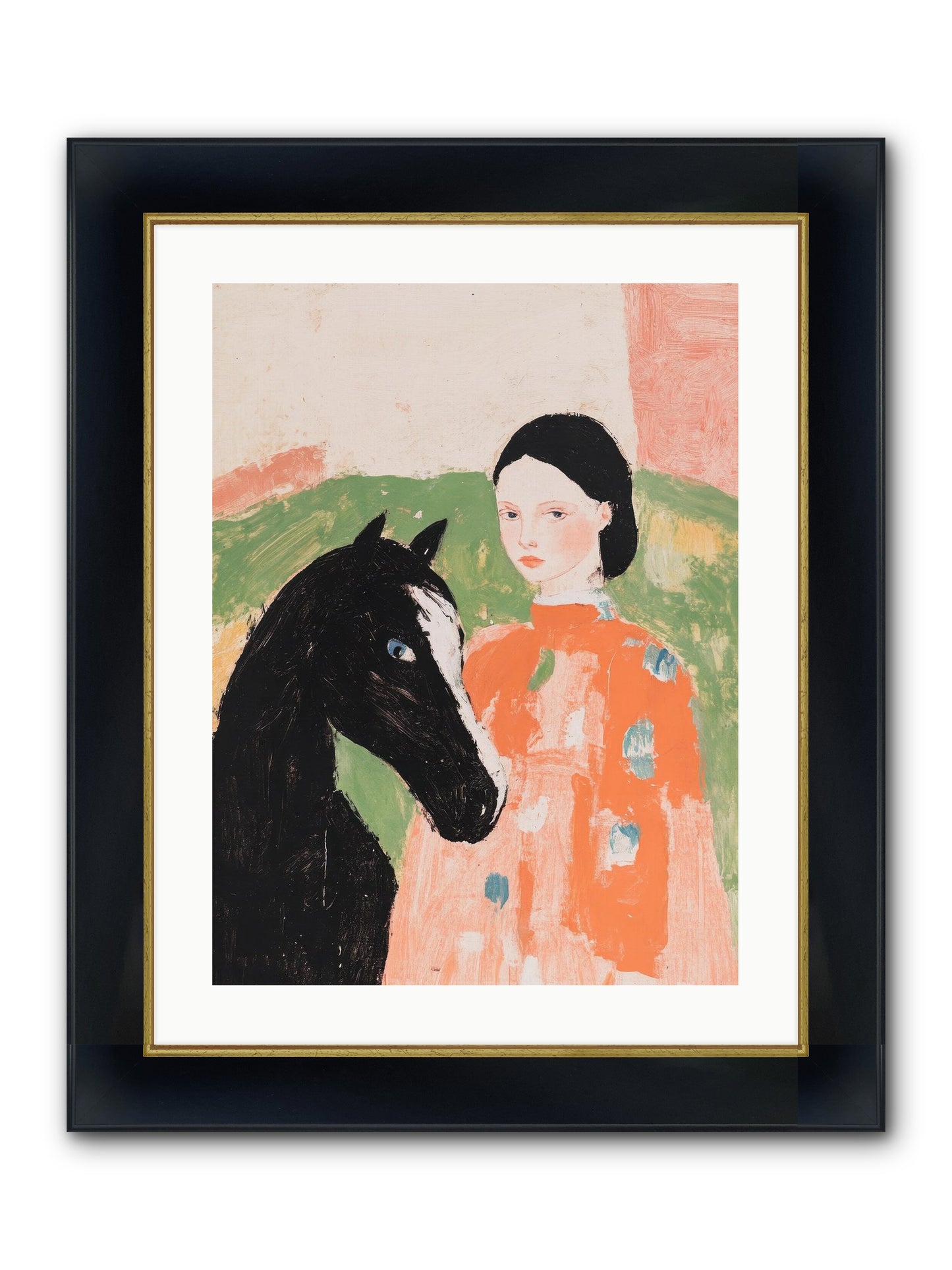 Homestead Heartstrings Framed Print - Wide Black w/Gold 18x24