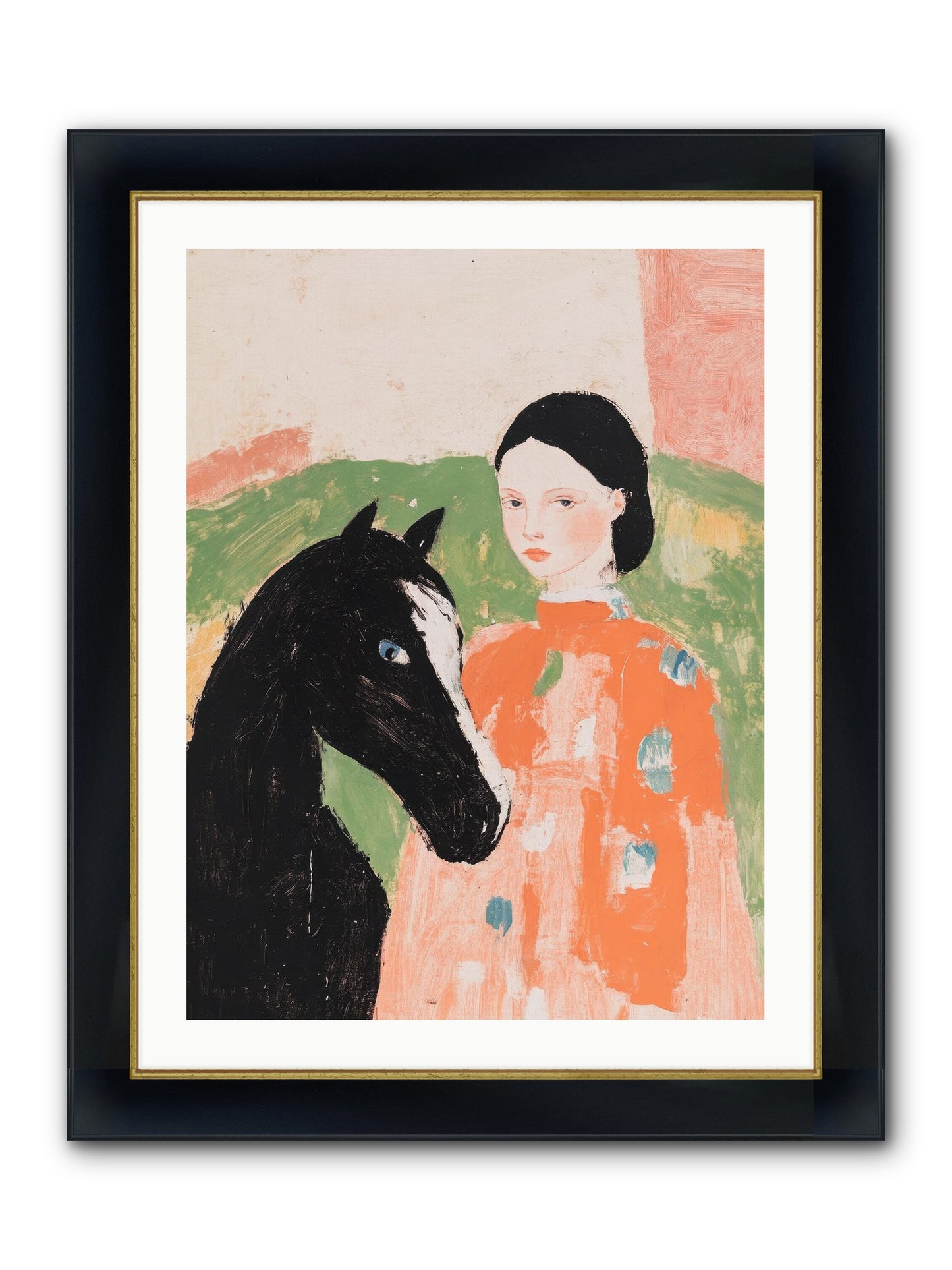 Homestead Heartstrings Framed Print - Wide Black w/Gold 24x32