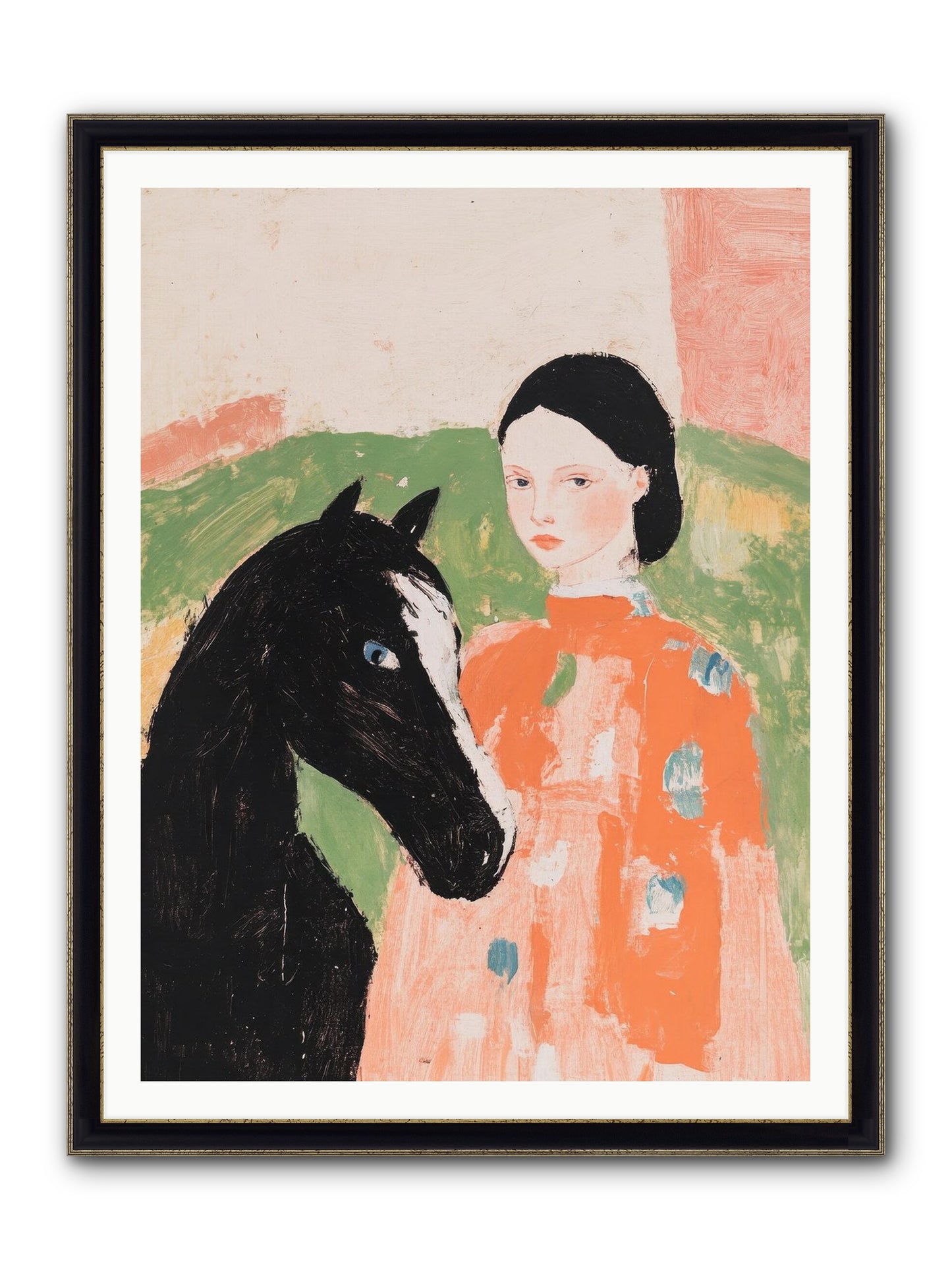 Homestead Heartstrings Framed Print - Black & Gold 36x48