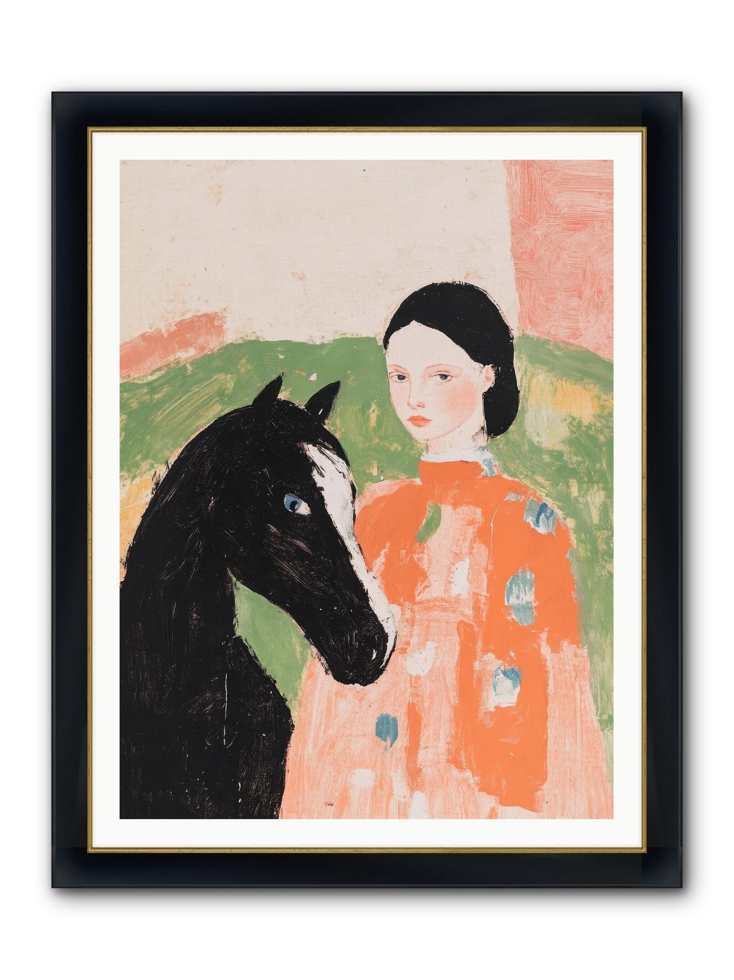 Homestead Heartstrings Framed Print - Wide Black w/Gold 36x48