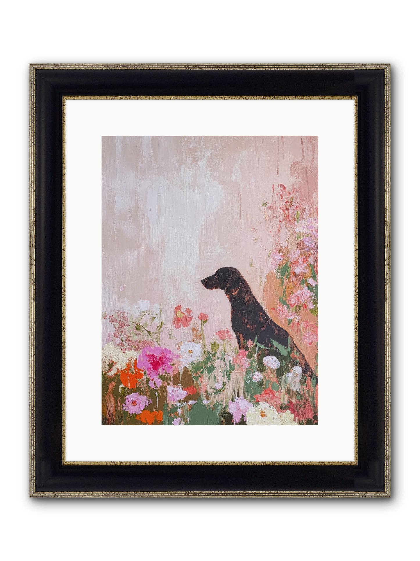 Honey Briar Framed Print - Black & Gold 12x16