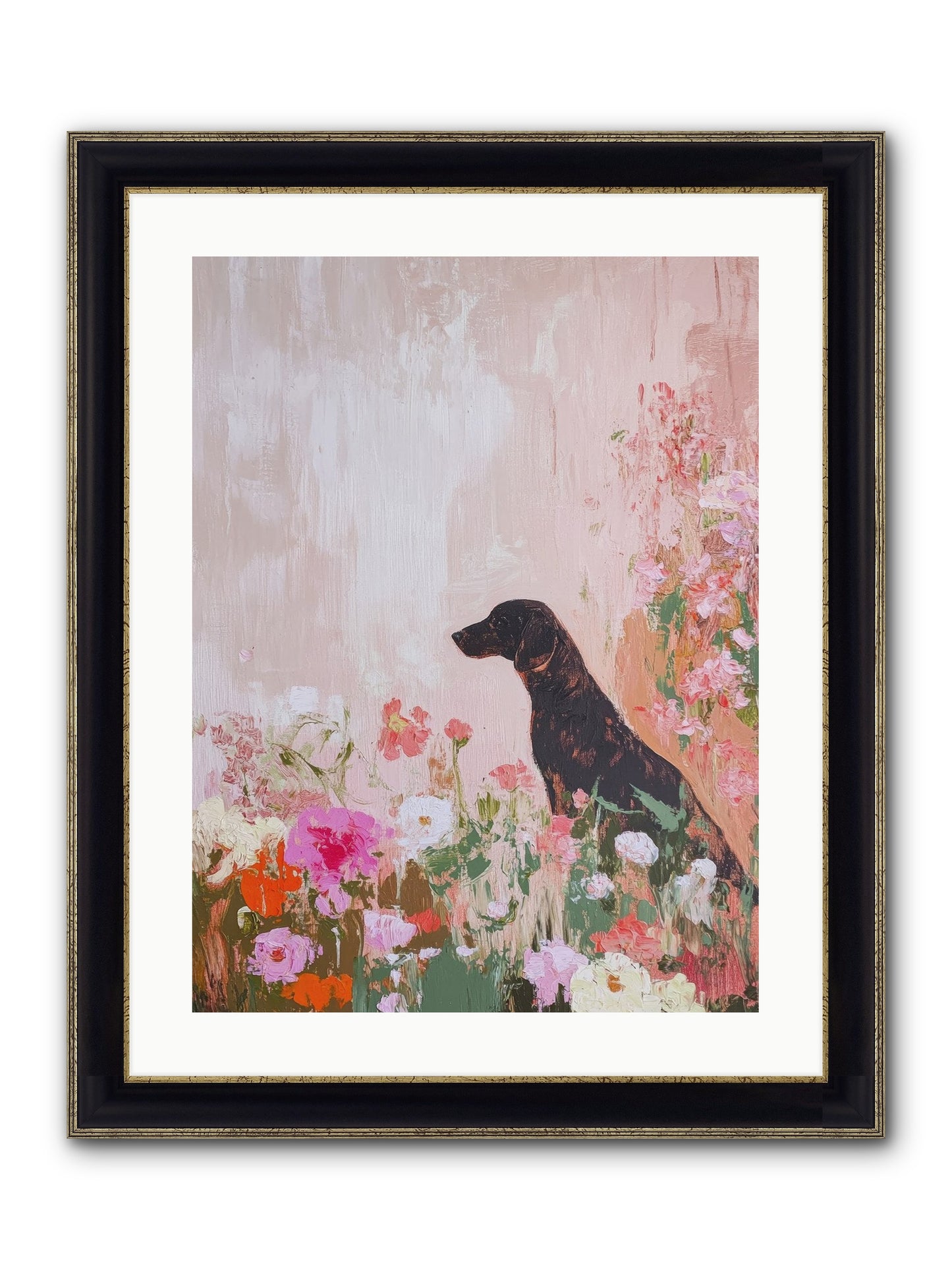 Honey Briar Framed Print - Black & Gold 18x24