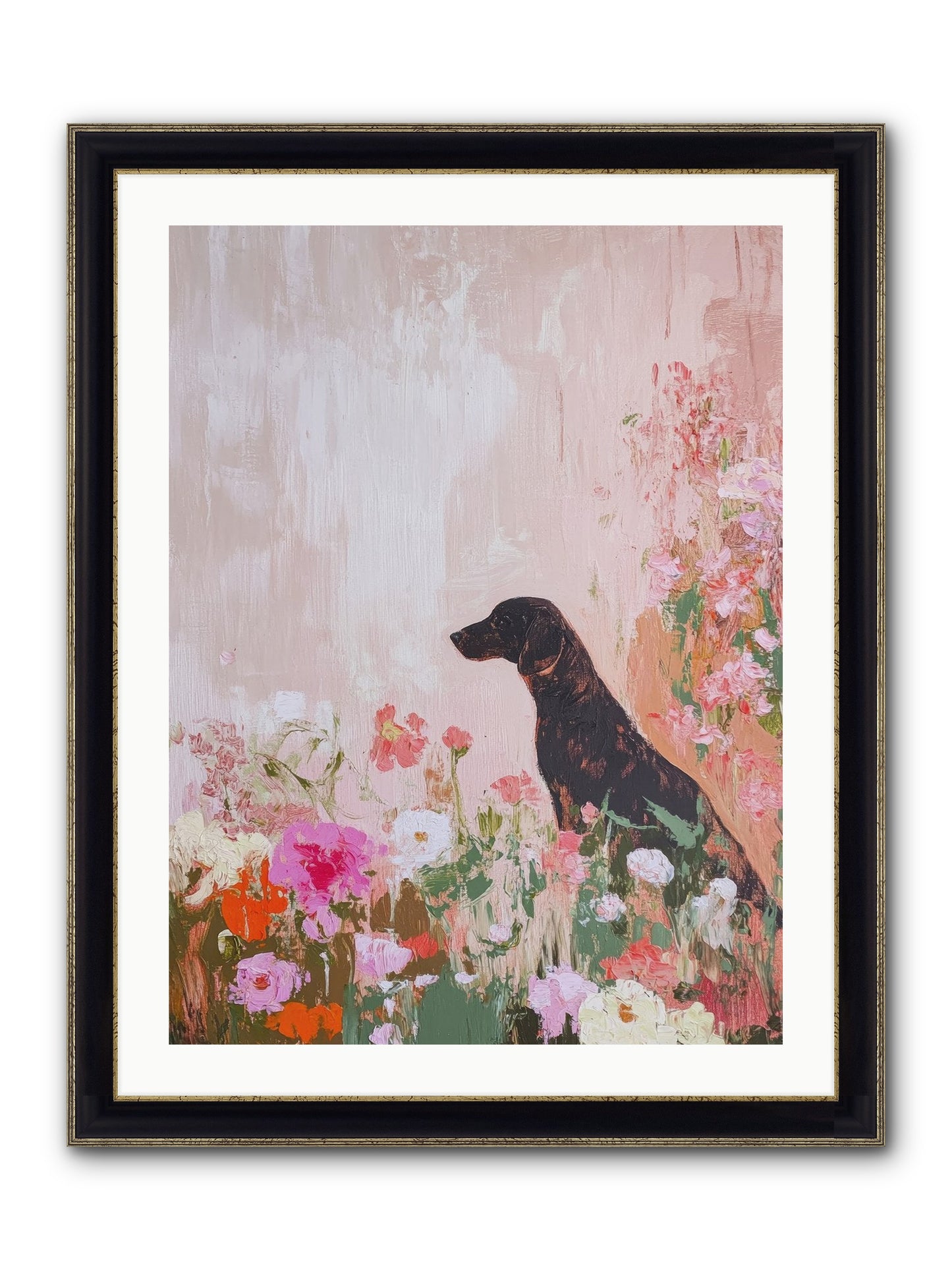 Honey Briar Framed Print - Black & Gold 24x32