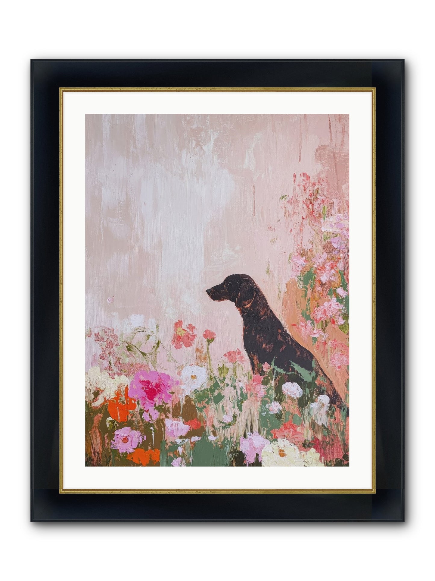 Honey Briar Framed Print - Wide Black w/Gold 24x32