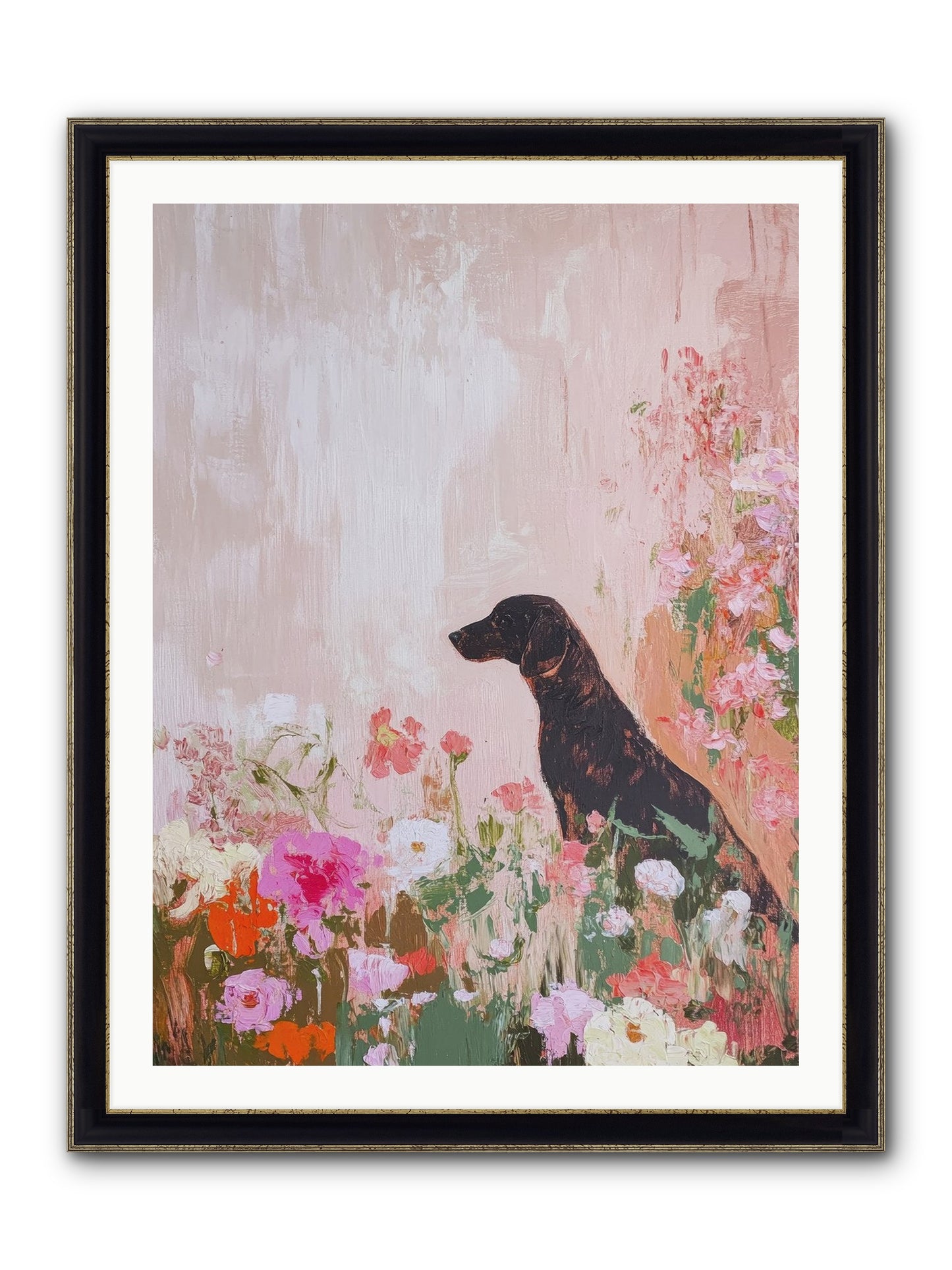 Honey Briar Framed Print - Black & Gold 30x40