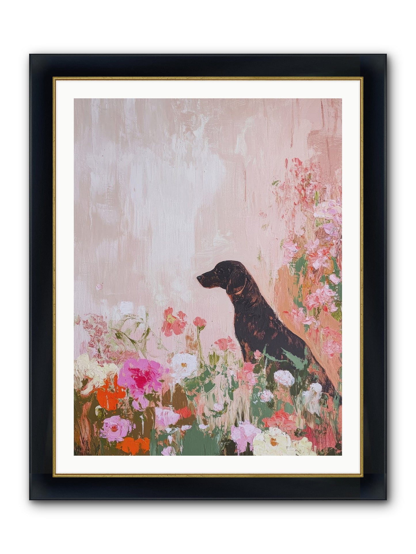 Honey Briar Framed Print - Wide Black w/Gold 30x40